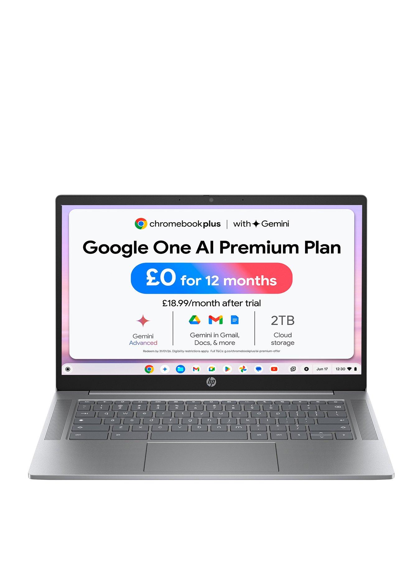 HP Chromebook Plus 14a-nf0000na - 14in Full HD - Intel Core i3 - 8GB RAM - 256GB SSD - Silver