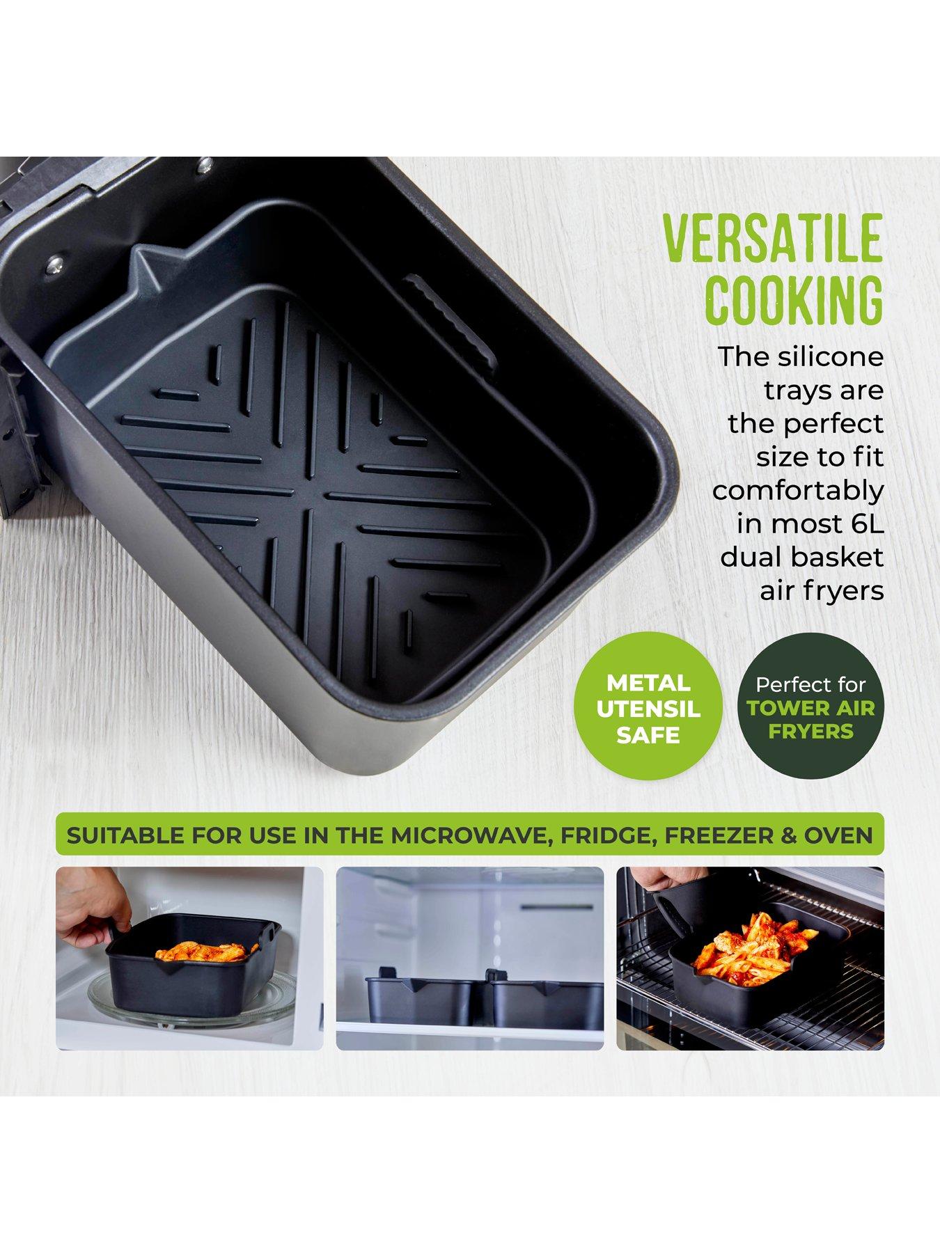 Image 3 of 7 of Tower 2 X Rectangular Solid Air Fryer Trays