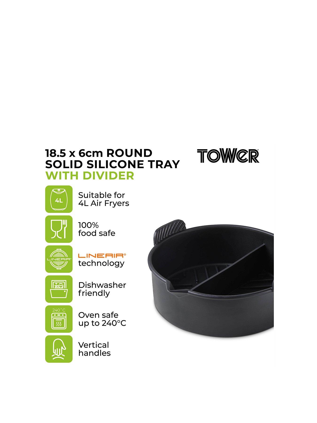 tower-round-solid-air-fryer-tray-with-dividerstillFront