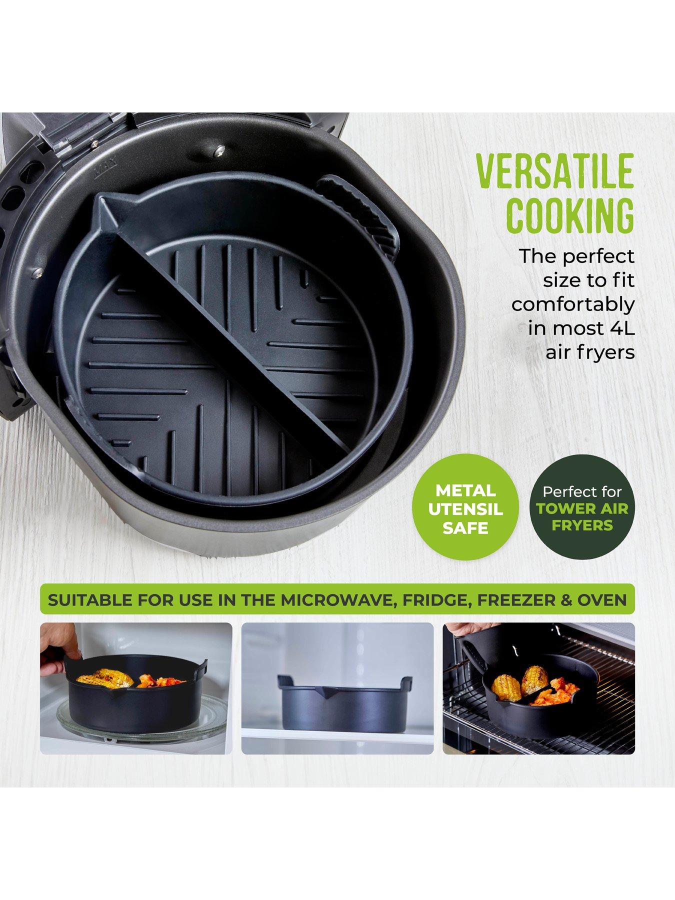 Image 3 of 7 of Tower Round Solid Air Fryer Tray With Divider
