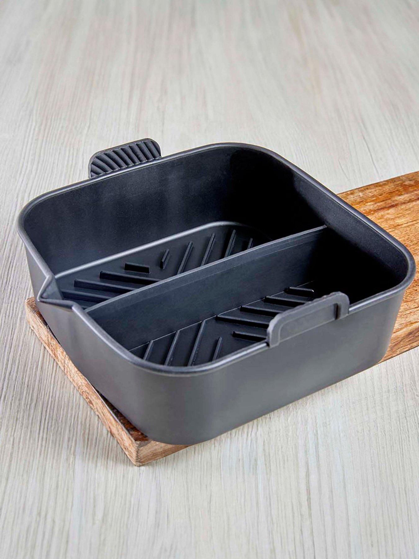 tower-square-solid-air-fryer-tray-with-divider