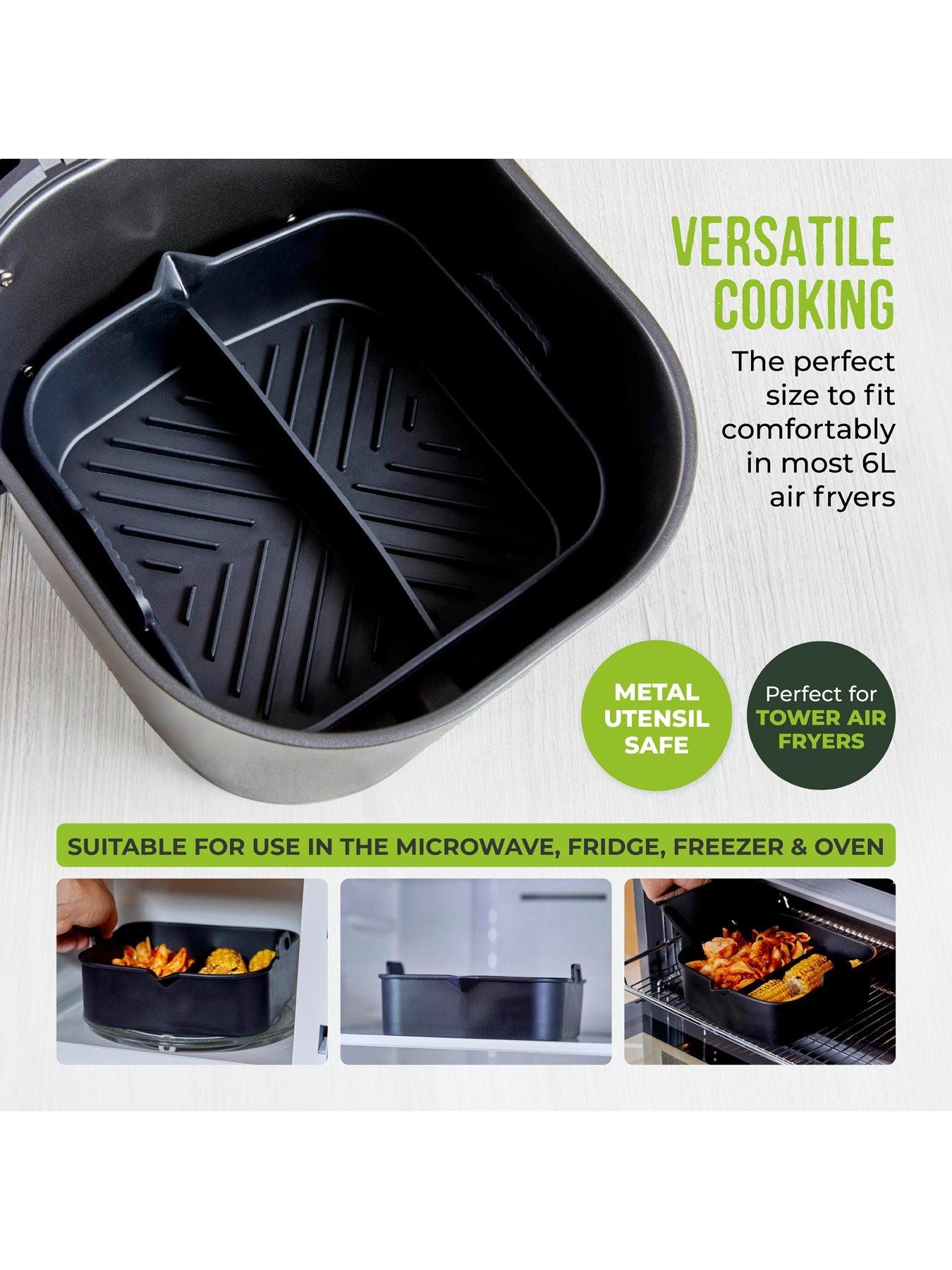 Image 3 of 7 of Tower Square Solid Air Fryer Tray With Divider
