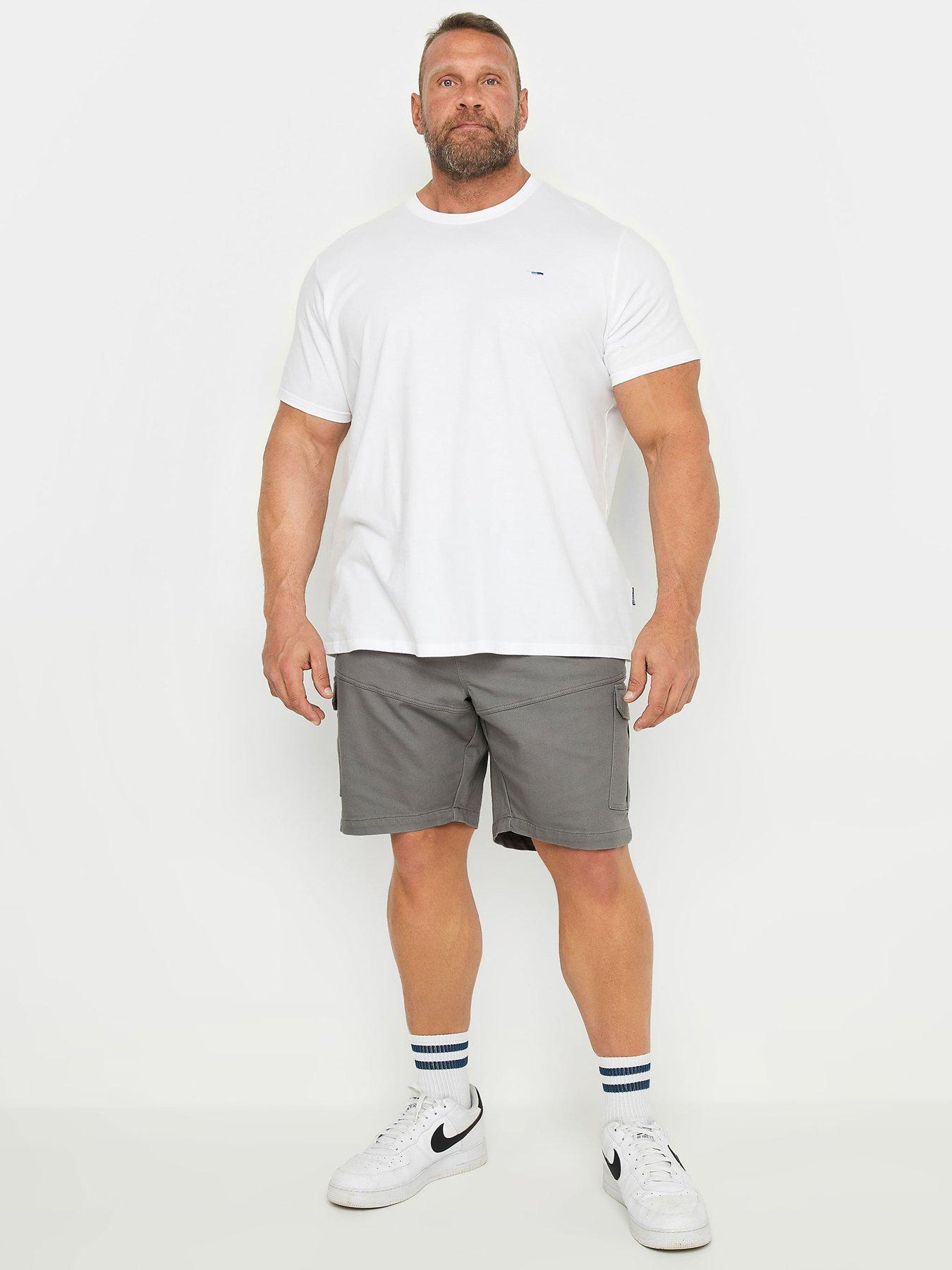 badrhino-br-elastic-waist-stretch-cargo-shorts-grey