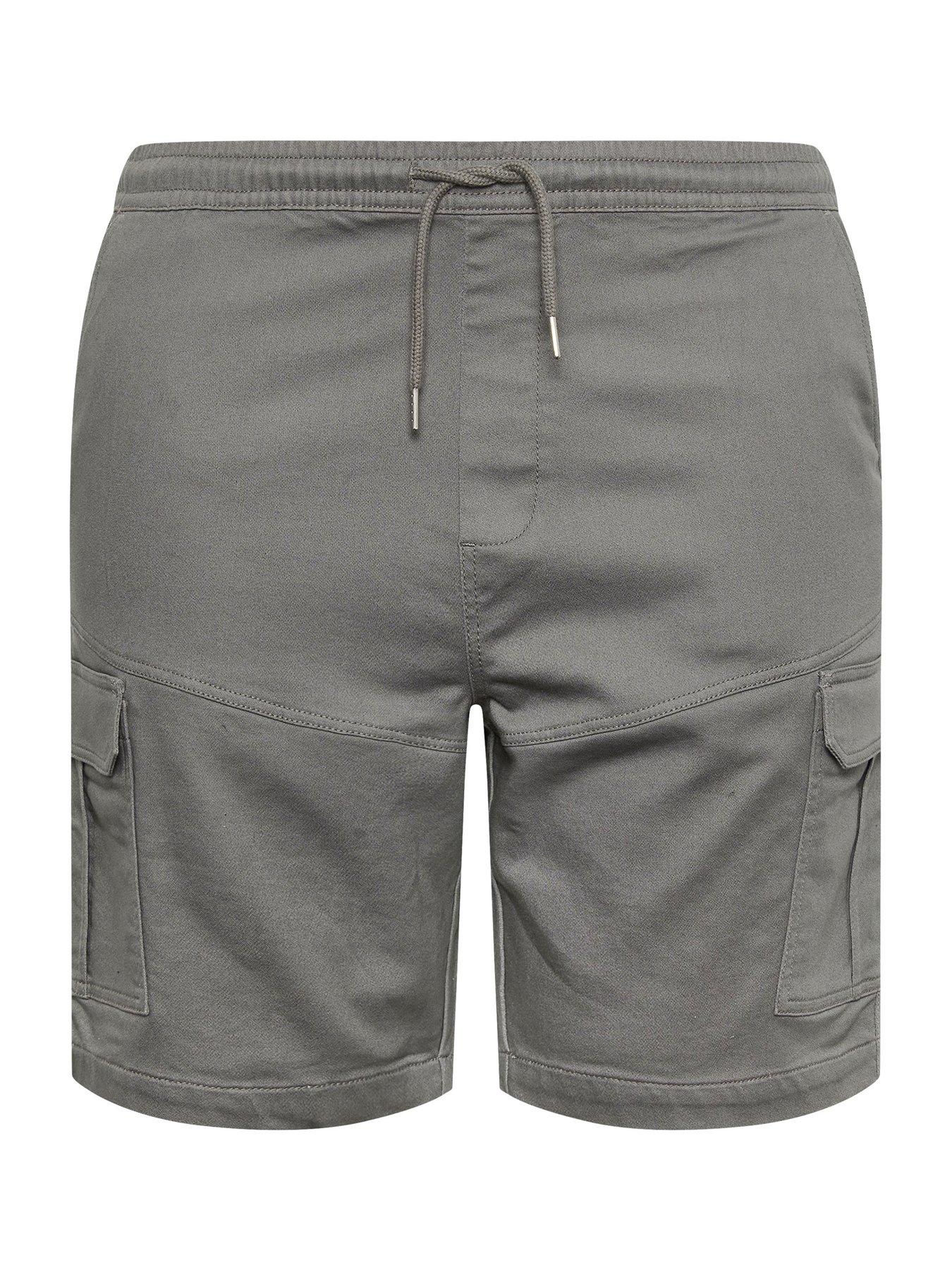 badrhino-br-elastic-waist-stretch-cargo-shorts-greyback