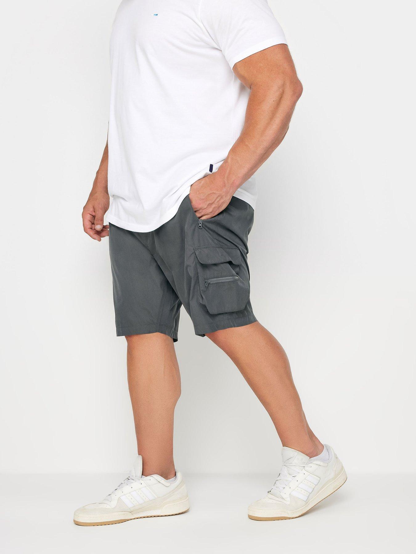 badrhino-crinkle-nylon-cargo-shorts-grey