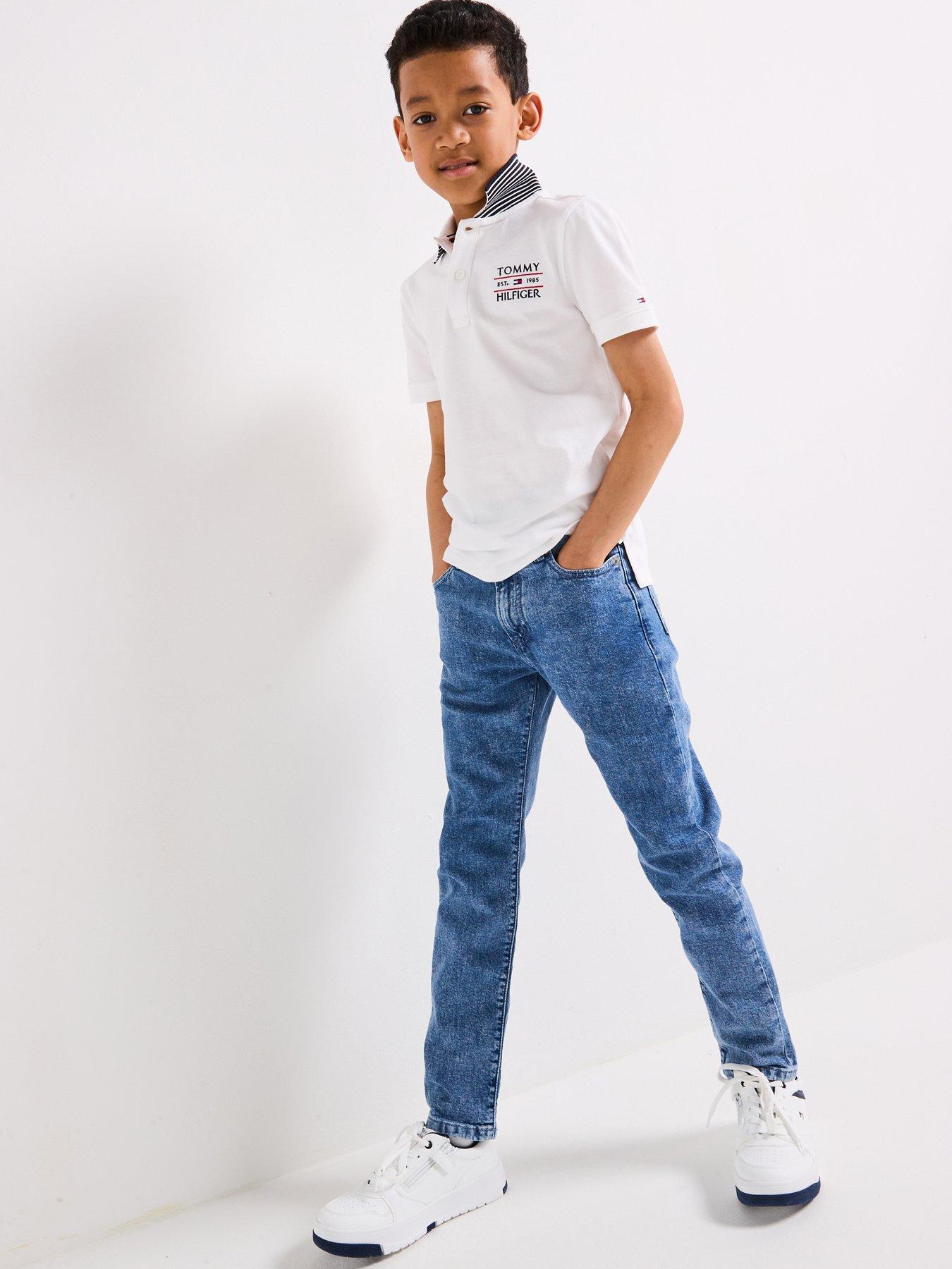 Image 1 of 6 of Tommy Hilfiger Boys Modern Straight Salt&pepper Jeans - Blue