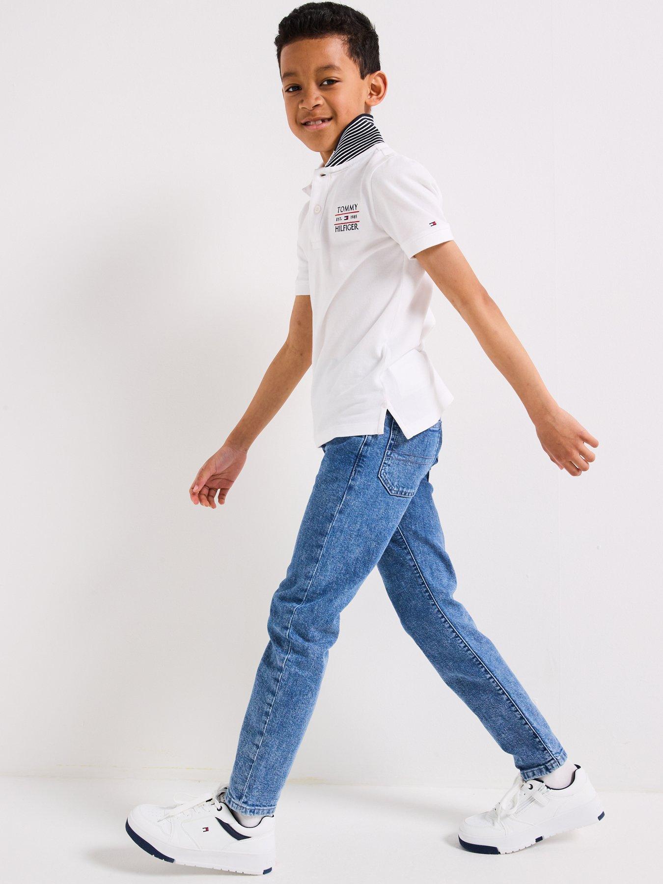 Image 3 of 6 of Tommy Hilfiger Boys Modern Straight Salt&pepper Jeans - Blue