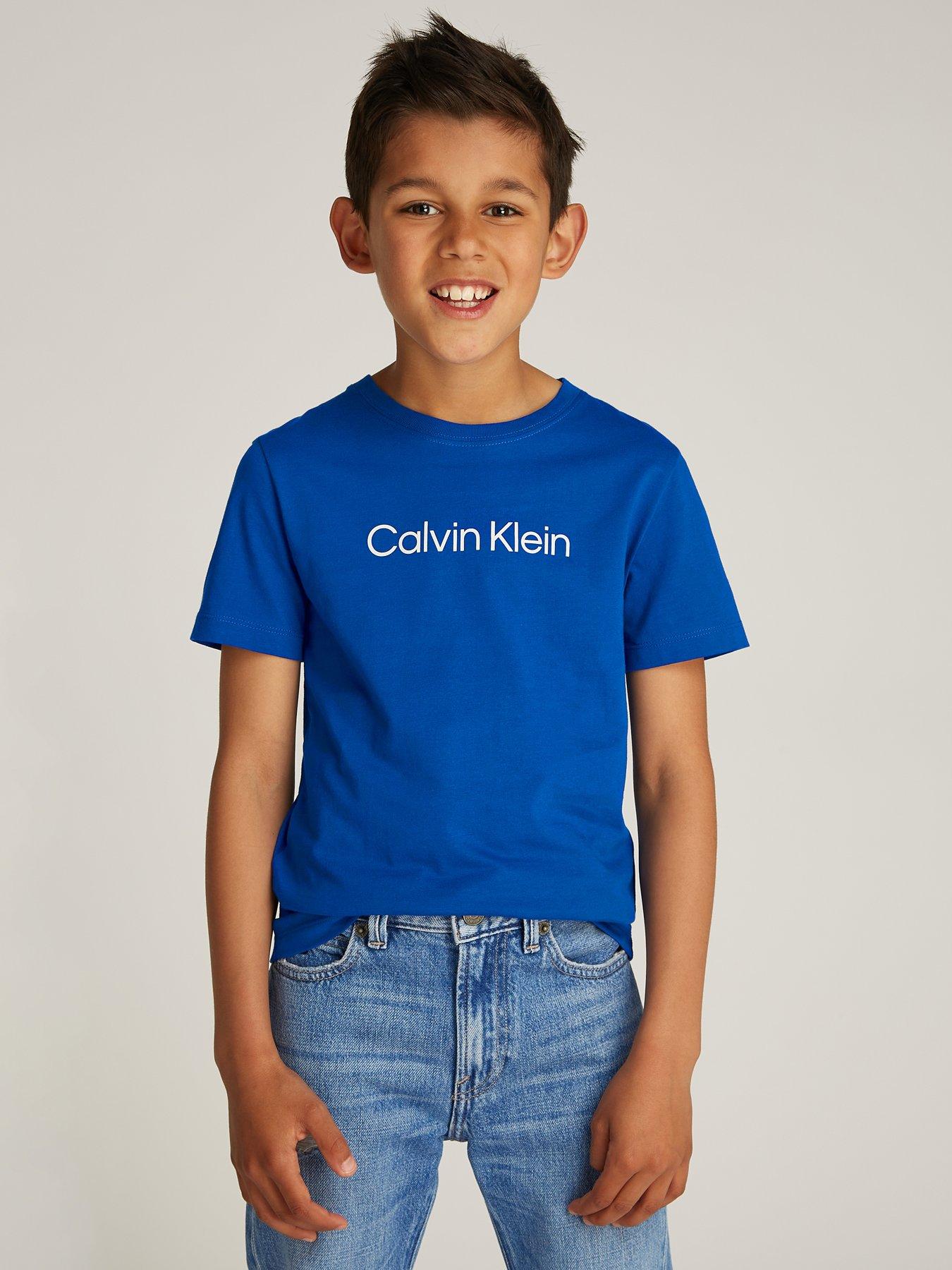 calvin-klein-jeans-kids-logo-short-sleeve-t-shirt-blue