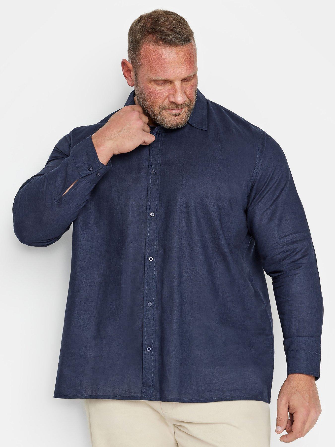 undefined Badrhino Premium Ls Linen Shirt - Navy