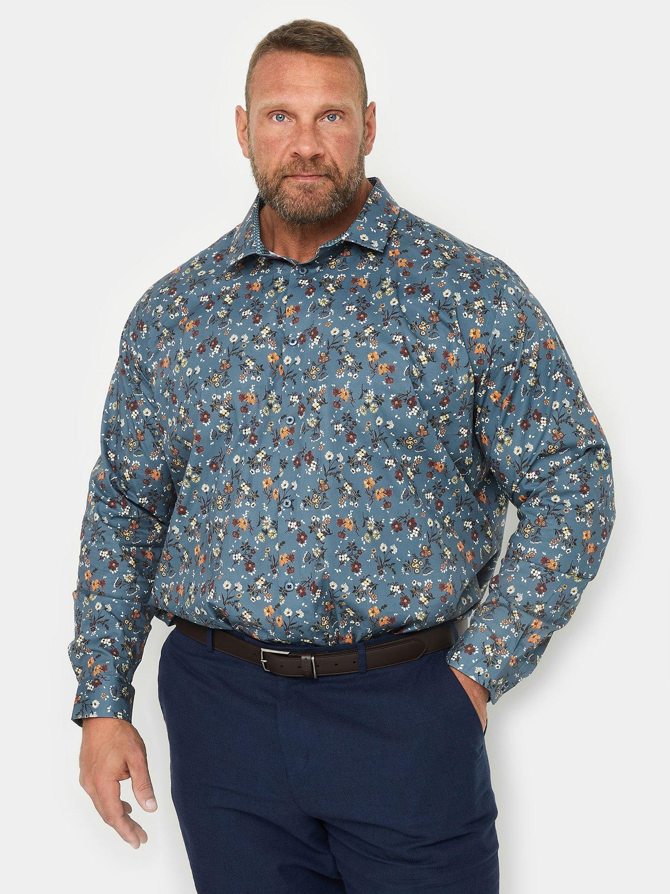 Image 1 of 3 of BadRhino Badrhino Storm Blue Flower Shirt
