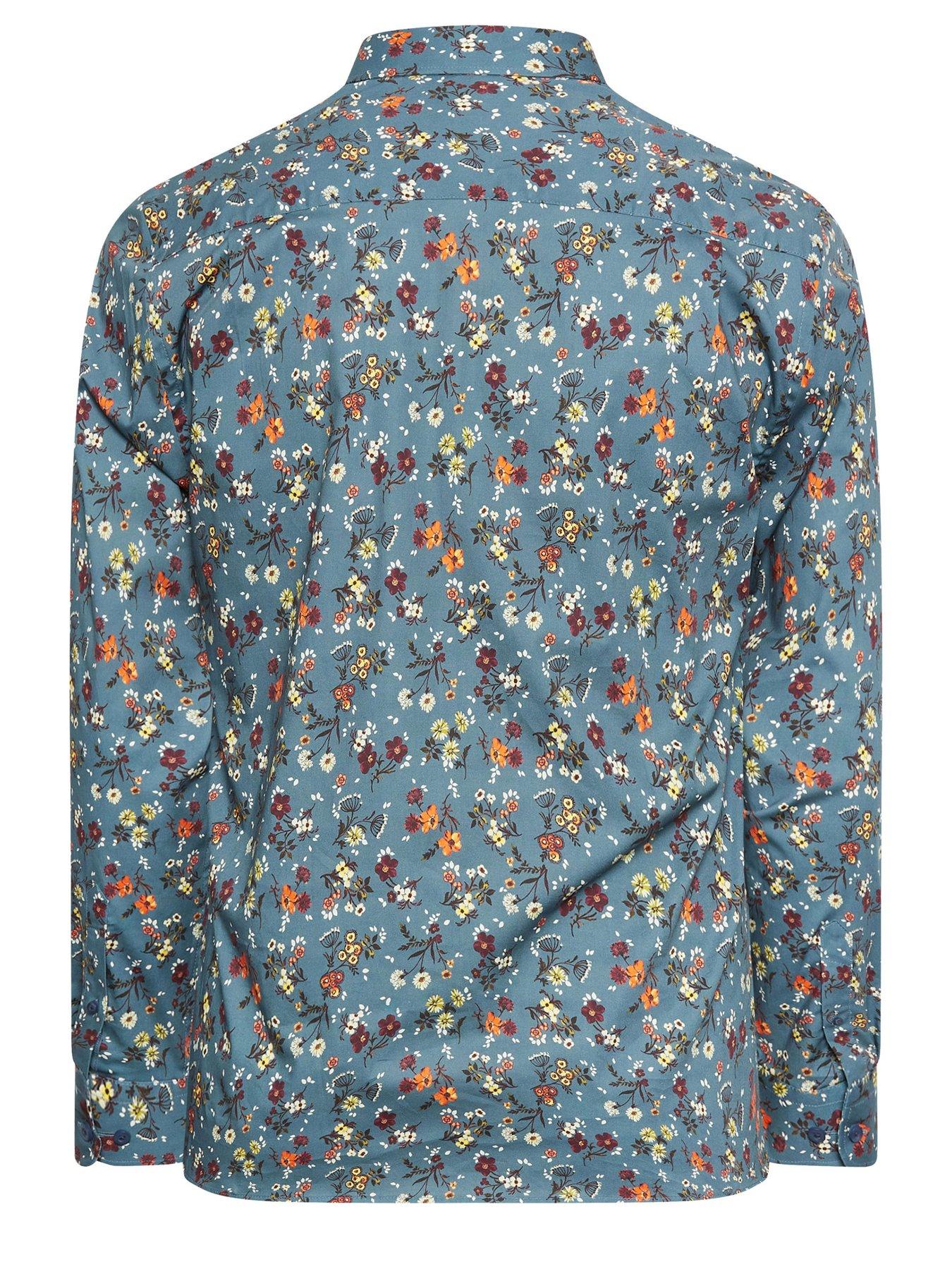 Image 2 of 3 of BadRhino Badrhino Storm Blue Flower Shirt