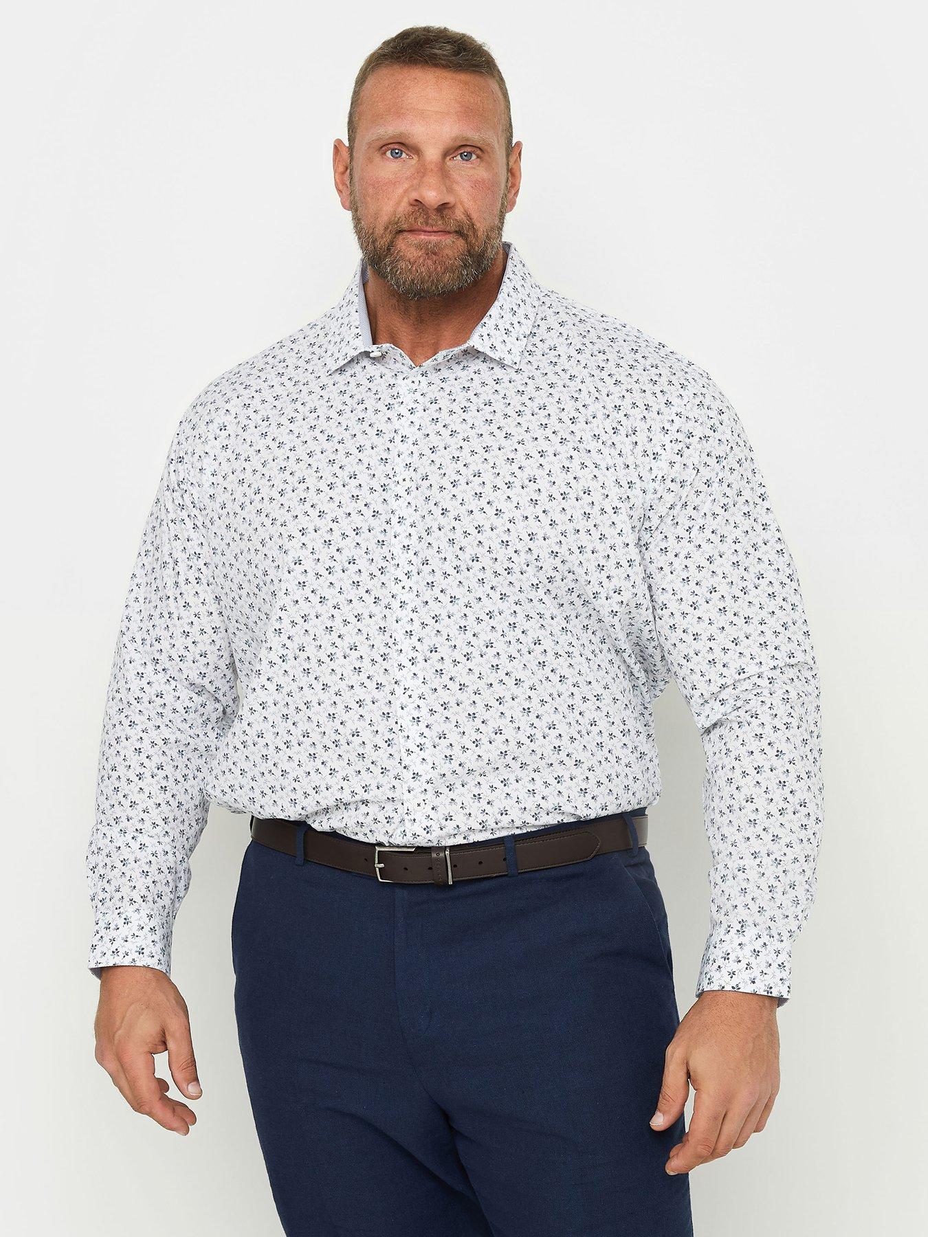 undefined Badrhino White  &  Blue Flower Shirt