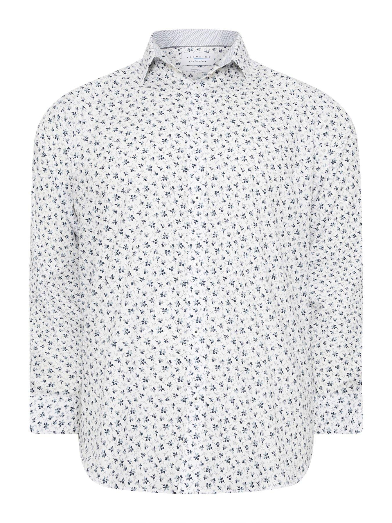 Image 3 of 3 of BadRhino Badrhino White &amp; Blue Flower Shirt