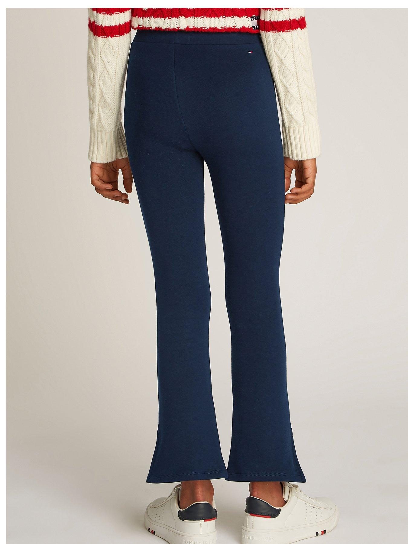Image 2 of 4 of Tommy Hilfiger Girls Varsity Flare Leggings - Navy