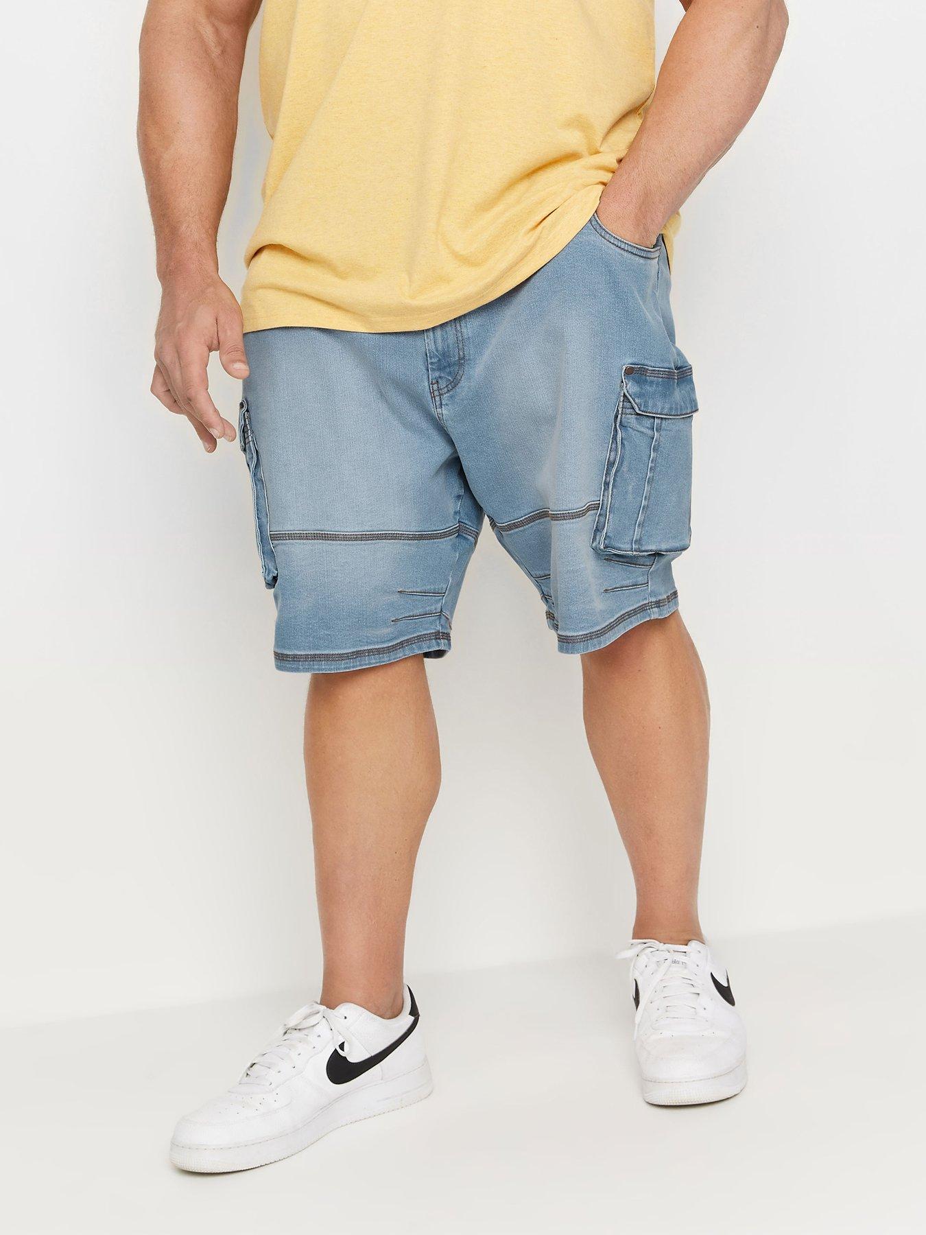 undefined Badrhino Ribbed Waist Denim Shorts - Light Wash