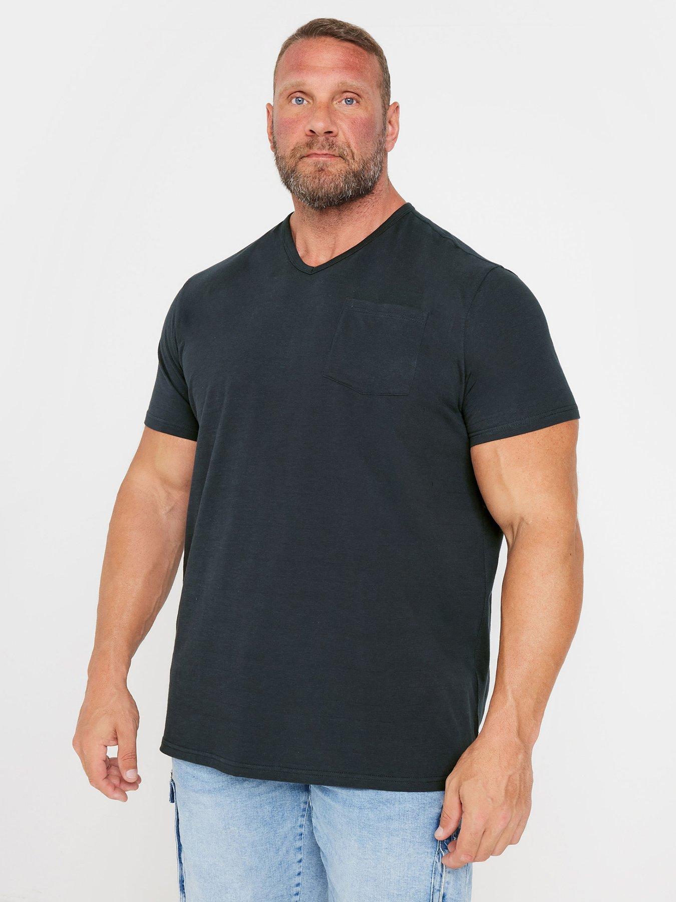 badrhino-v-neck-textured-pocket-t-shirt-blue