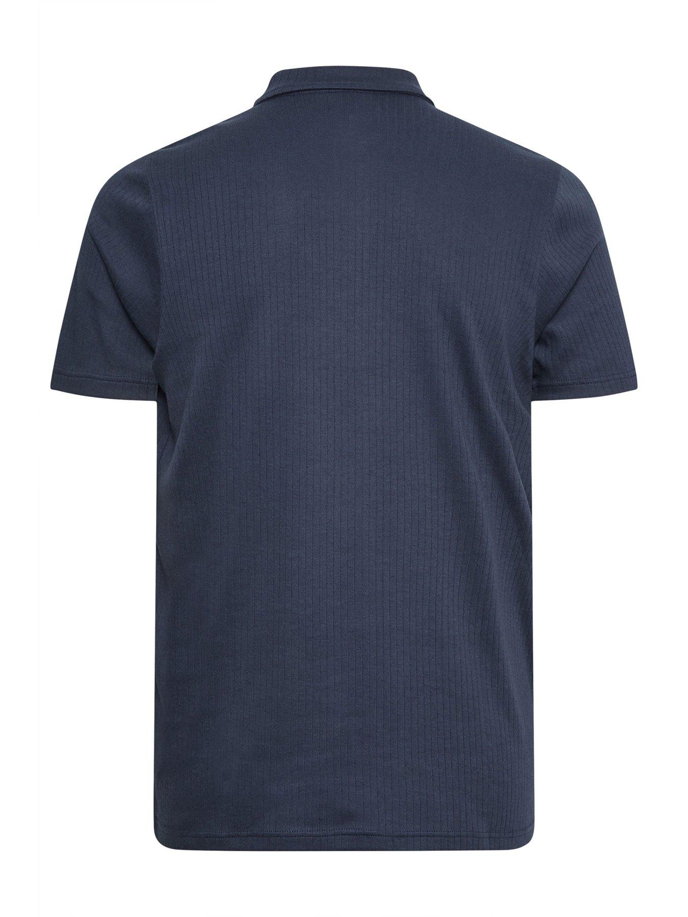 Image 2 of 3 of BadRhino Jacquard Zip Polo Shirt - Navy