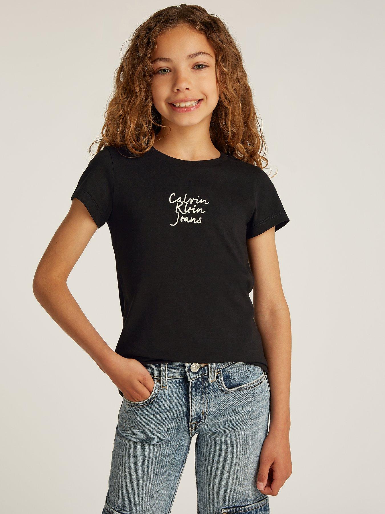 calvin-klein-jeans-girls-handwriting-logo-short-sleeve-slim-t-shirt-black