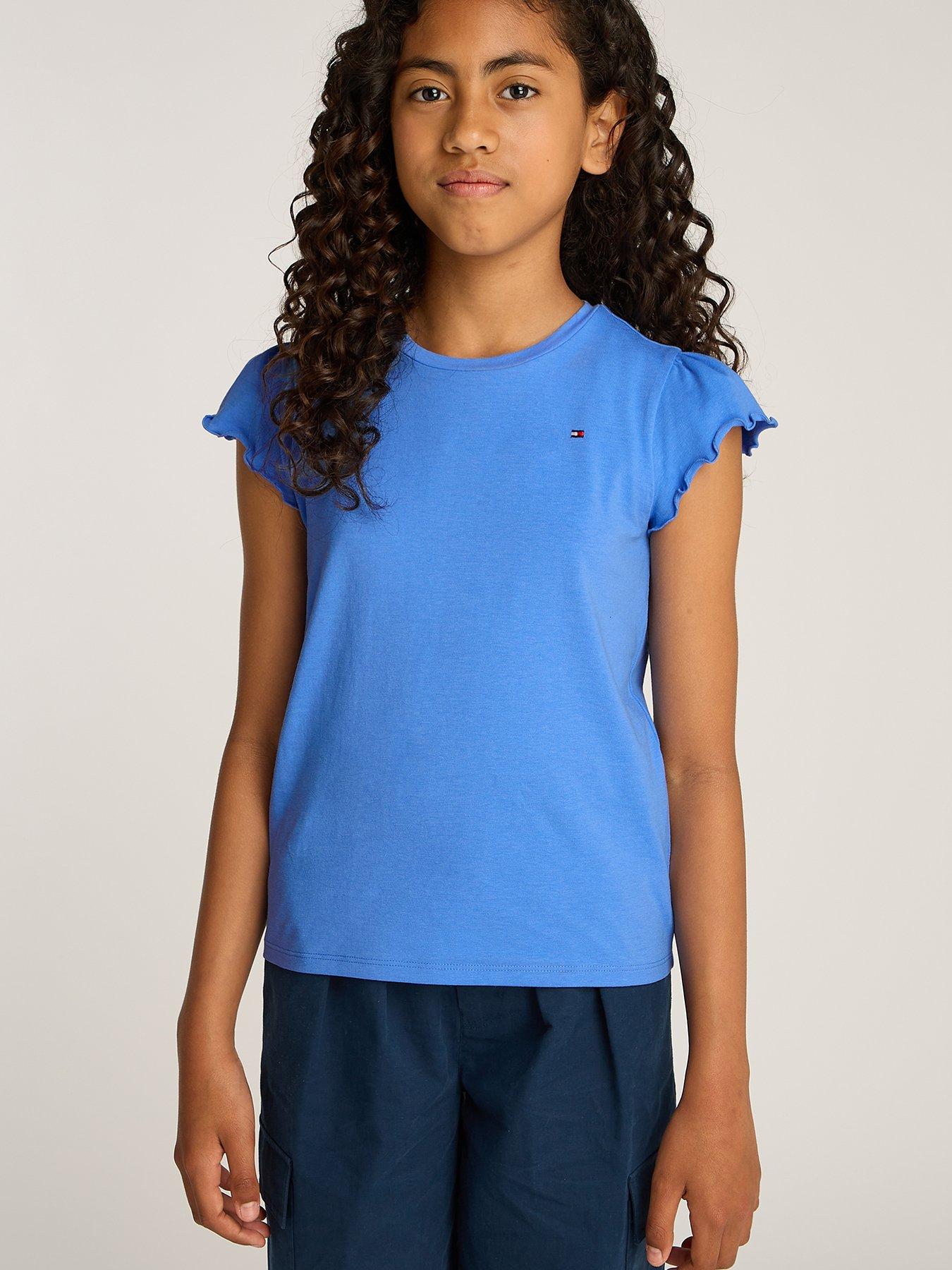 tommy-hilfiger-girls-essential-ruffle-short-sleeve-top-blue