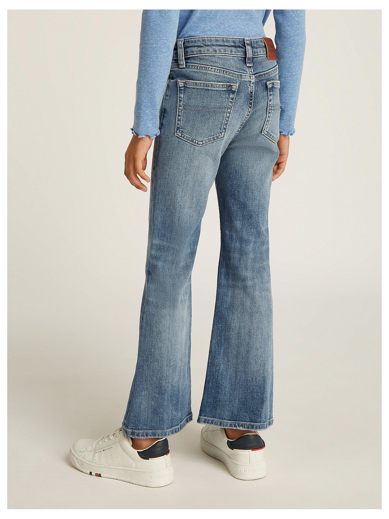 Image 3 of 5 of Tommy Hilfiger Girls Flare Vintage Jeans - Blue