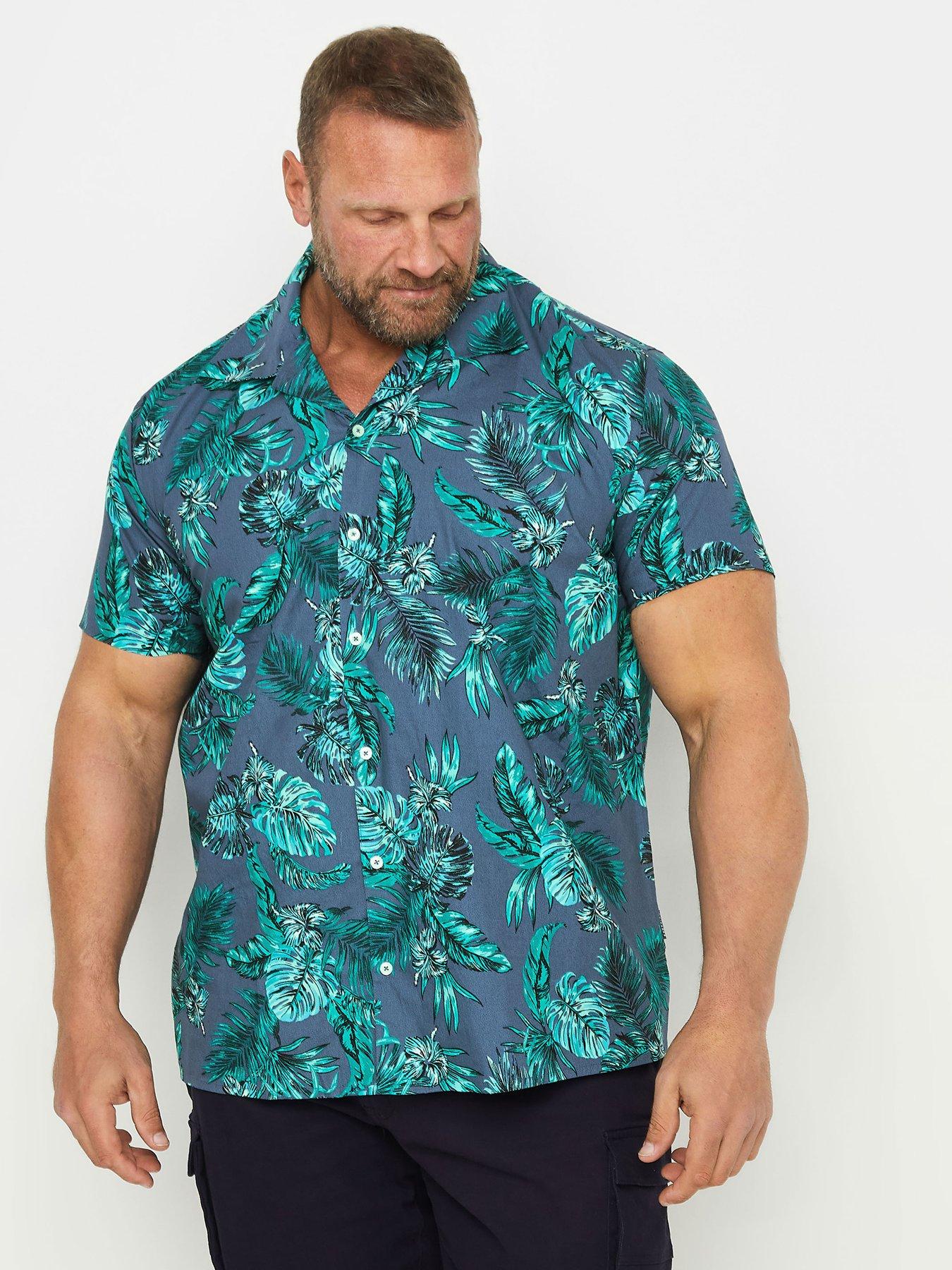 badrhino-badrhino-steel-blue-printed-shirt