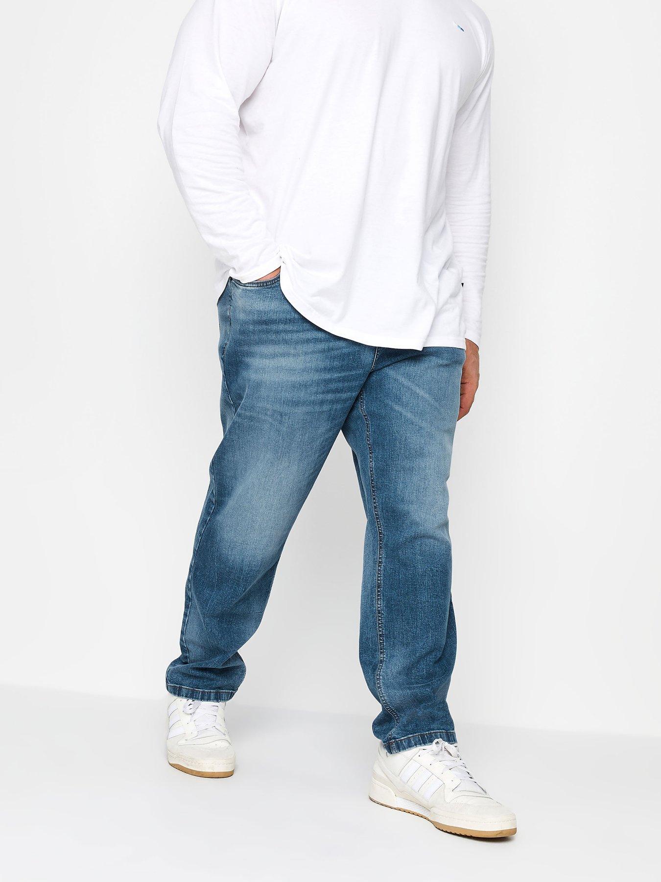 undefined Badrhino Blue Washed Denim Jeans - 30" Leg Length