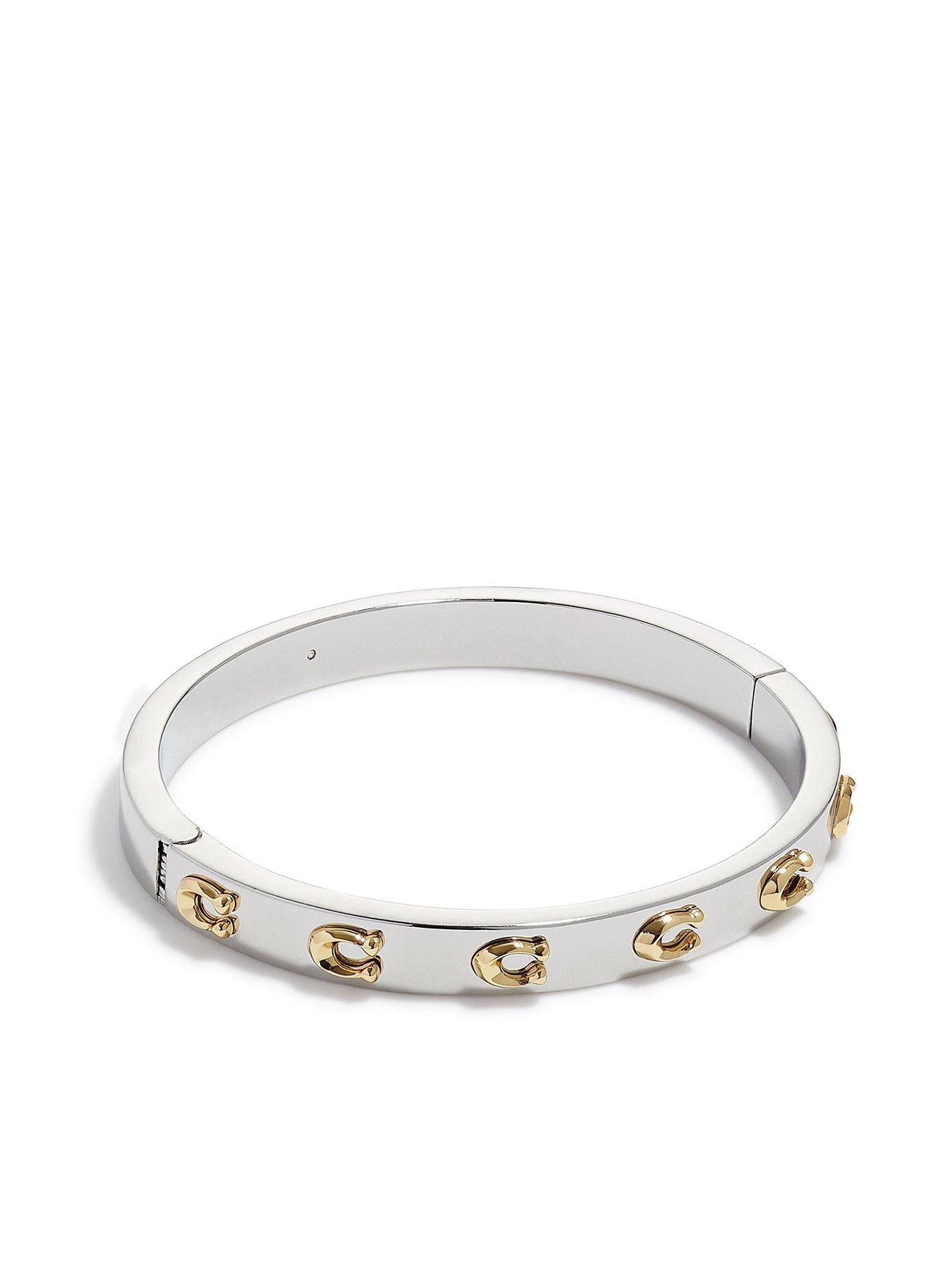 coach-logo-hinged-bangle-silvergold