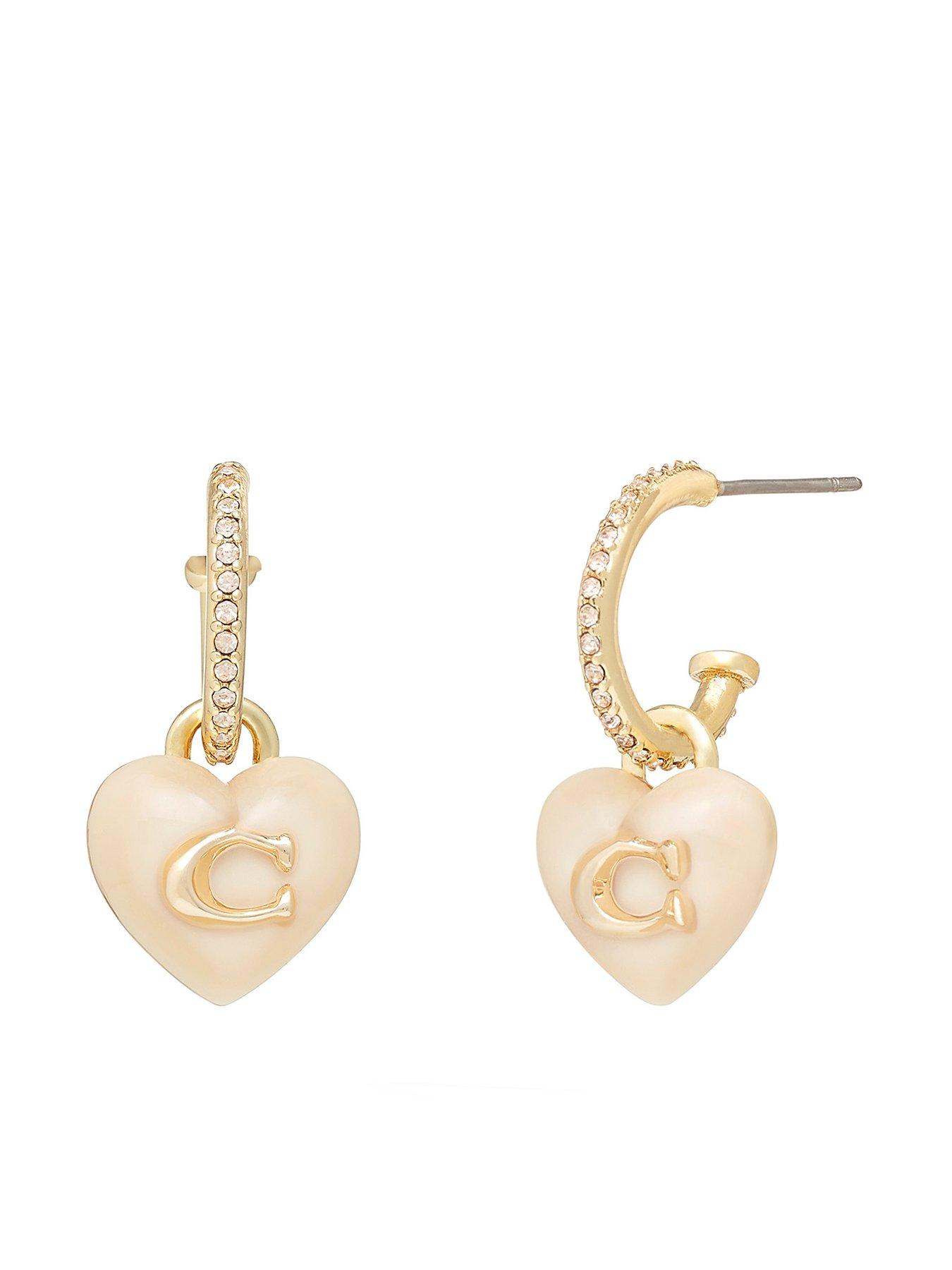 Image 1 of 3 of COACH Heart Logo Huggies - Blush/gold