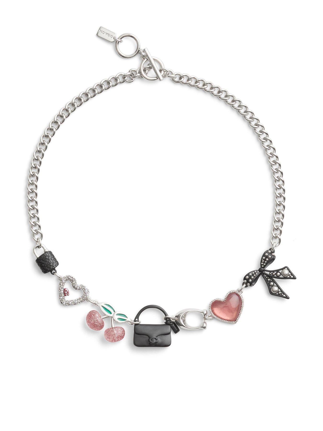 coach-mixed-charm-necklace-silver