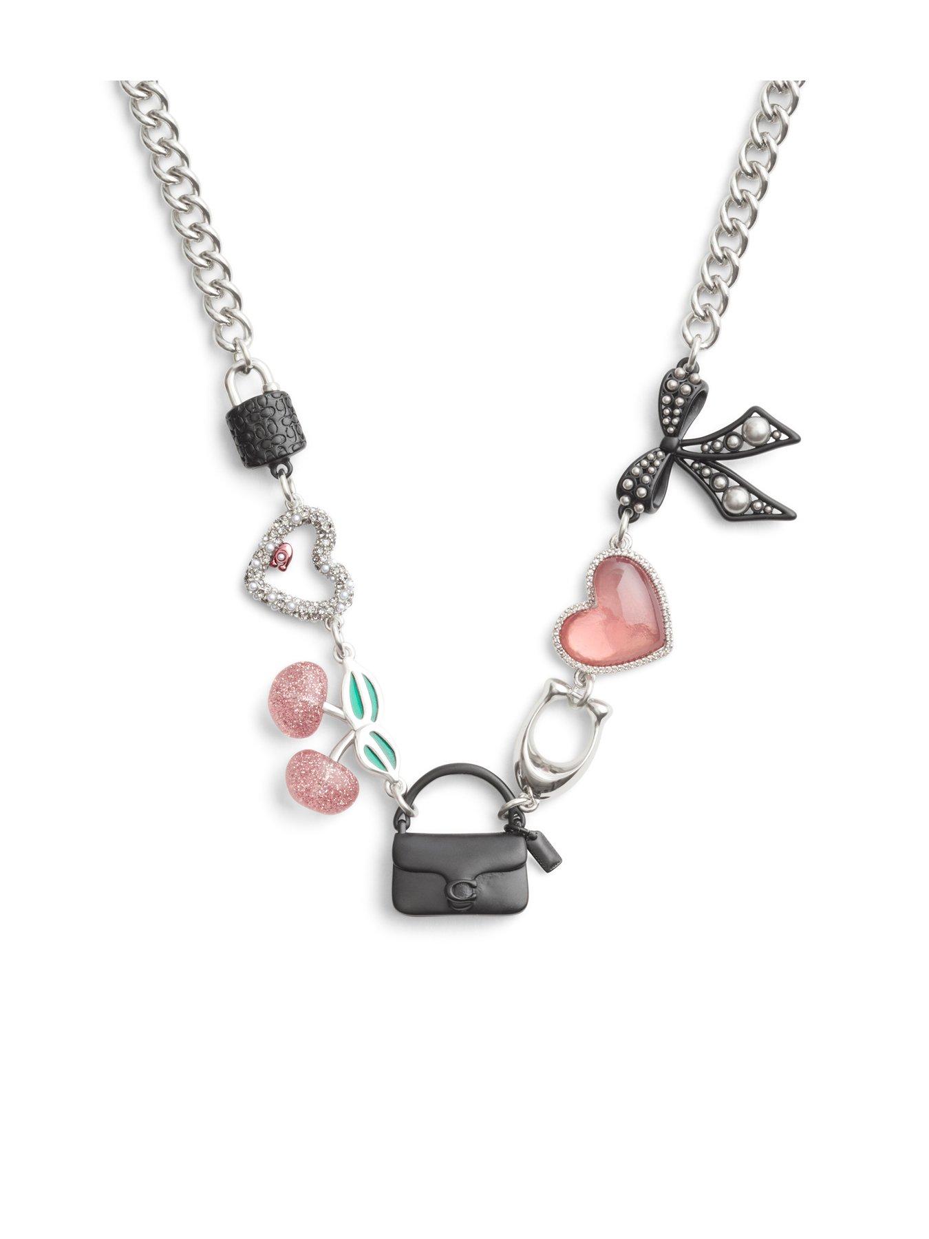 coach-mixed-charm-necklace-silverstillFront