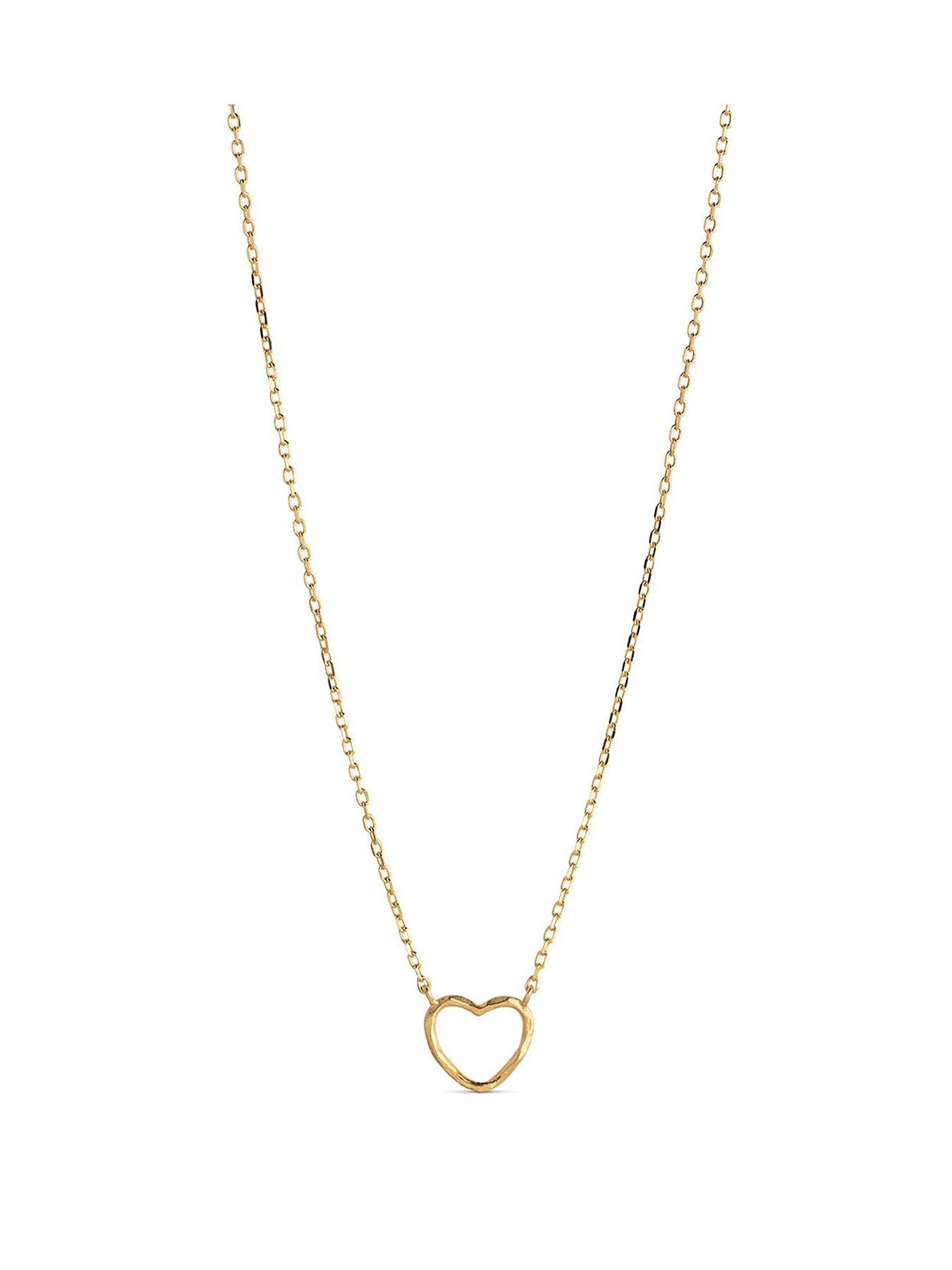 ENAMEL Copenhagen Heart Necklace, 18ct Yellow Gold plated 925 Sterling Silver