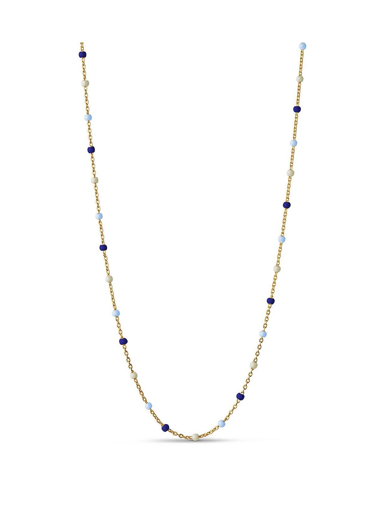 Image 1 of 5 of ENAMEL Copenhagen Lola Marine Necklace, 18ct Yellow Gold plated 925 Sterling Silver and Enamel