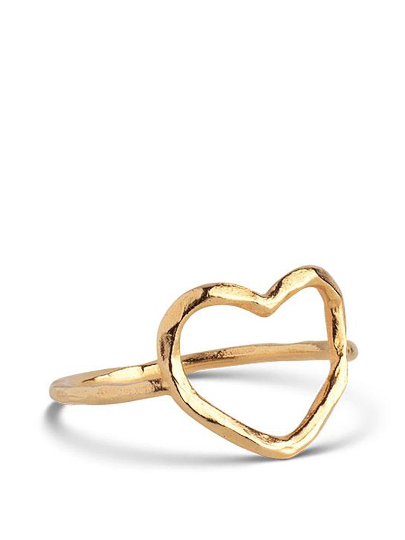 ENAMEL Copenhagen Heart Ring, 18ct Yellow Gold plated 925 Sterling Silver