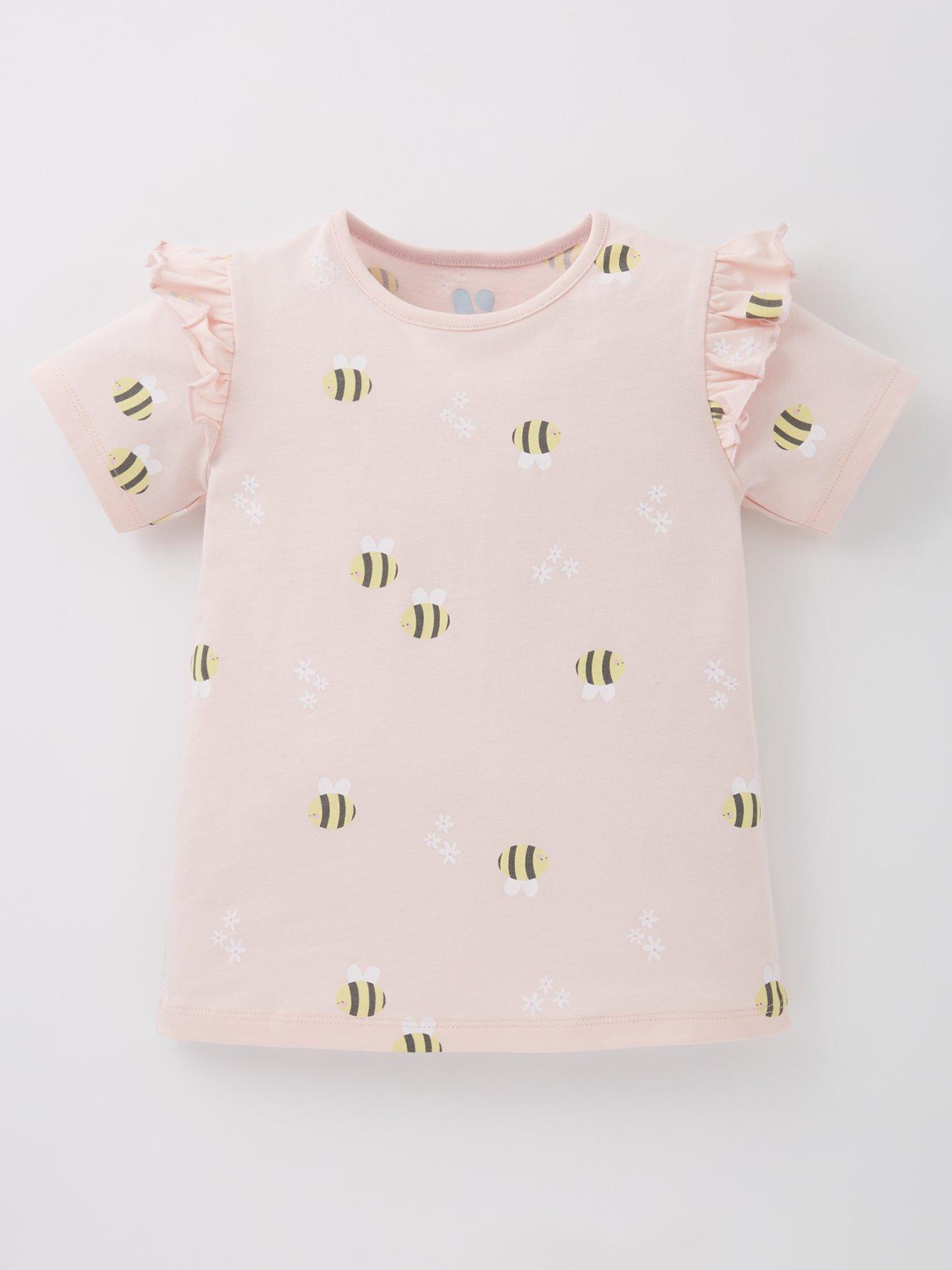 Image 2 of 5 of Mini V by Very Girls 3 Pack Frill Shoulder Short Sleeve T-shirt - Multi