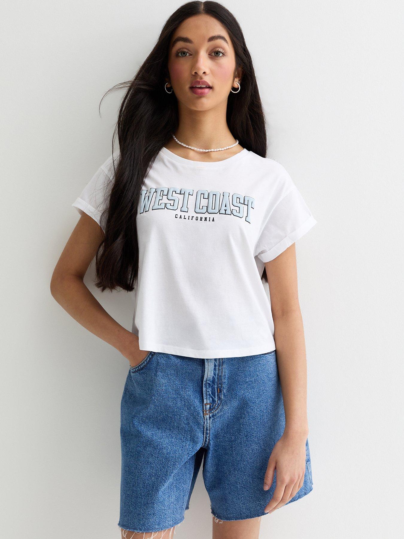 new-look-915-girls-white-west-coast-print-boxy-cotton-t-shirt