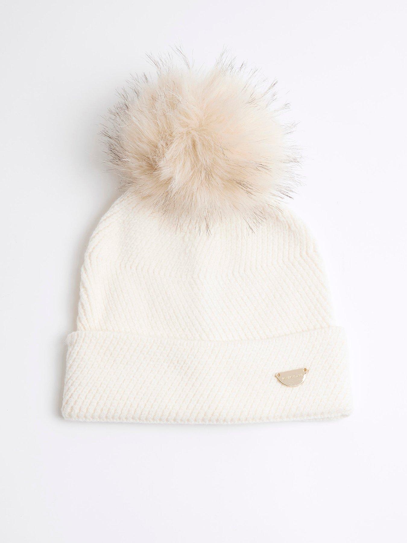 river-island-girls-oversized-pom-pom-beanie-cream