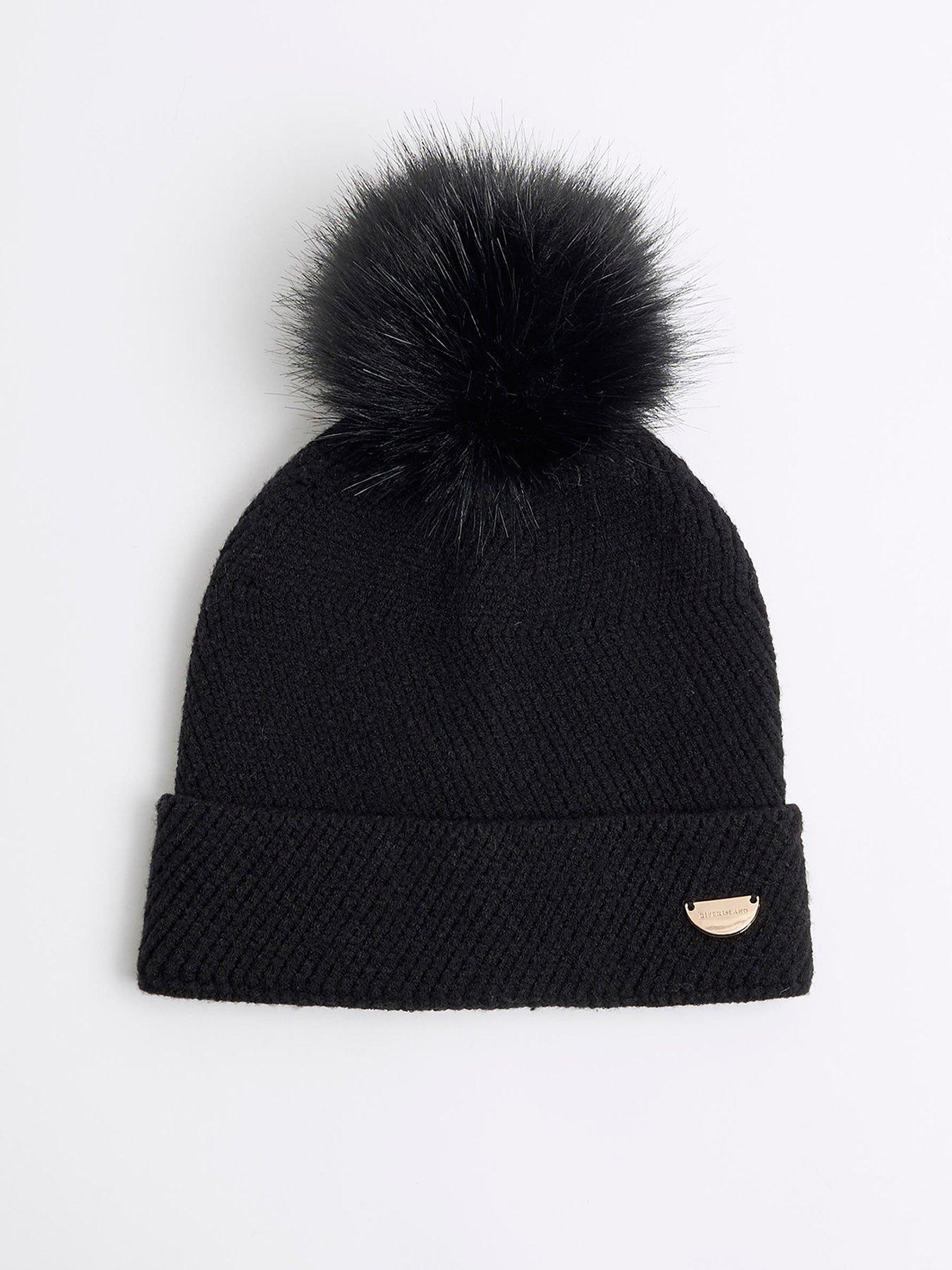 river-island-girls-oversized-pom-pom-beanie-black