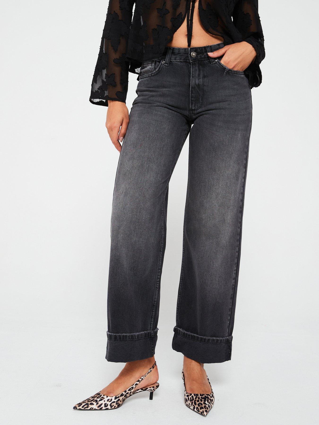 only-ella-midi-waist-wide-fold-up-jean-black