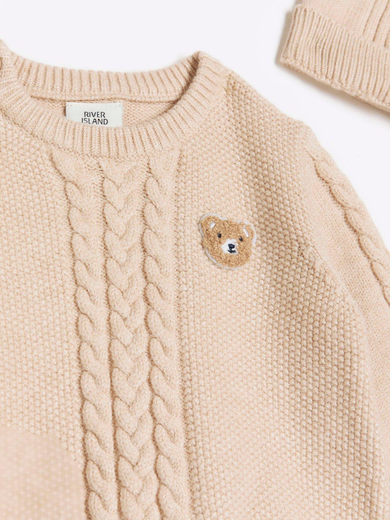 river-island-baby-baby-boy-cable-knit-jumper-3-piece-set-beigeoutfit