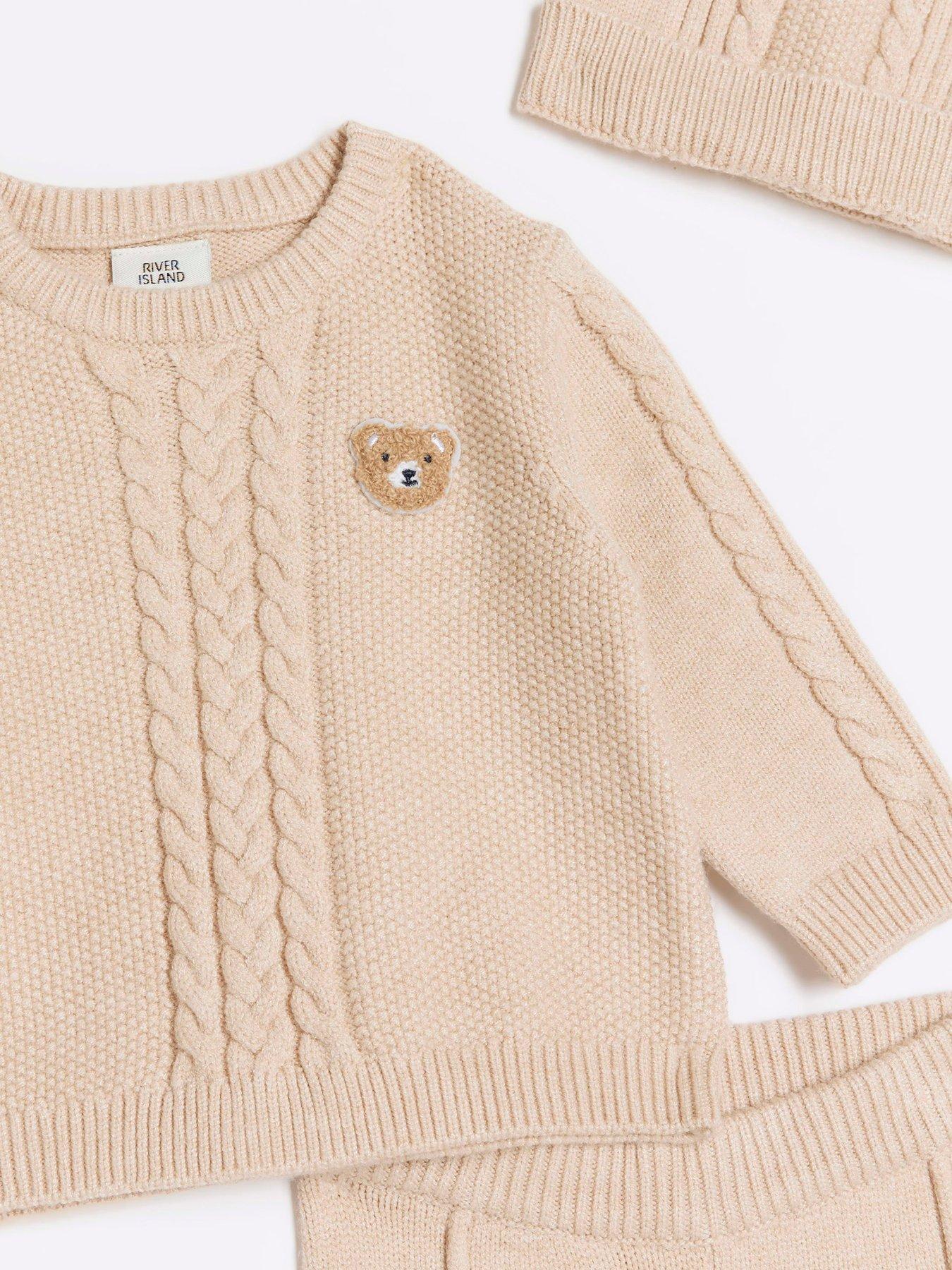 river-island-baby-baby-boy-cable-knit-jumper-3-piece-set-beigedetail