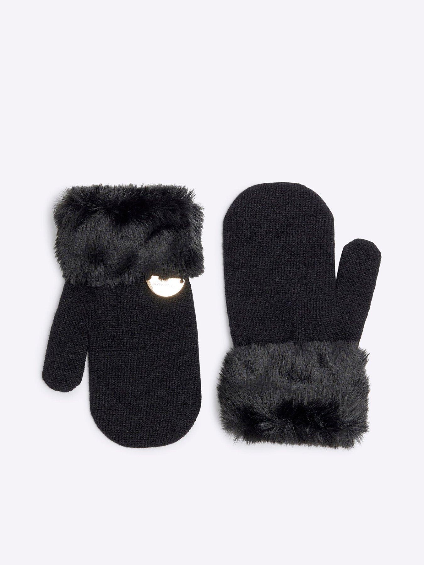 river-island-mini-mini-girl-faux-fur-cuff-mittens-black