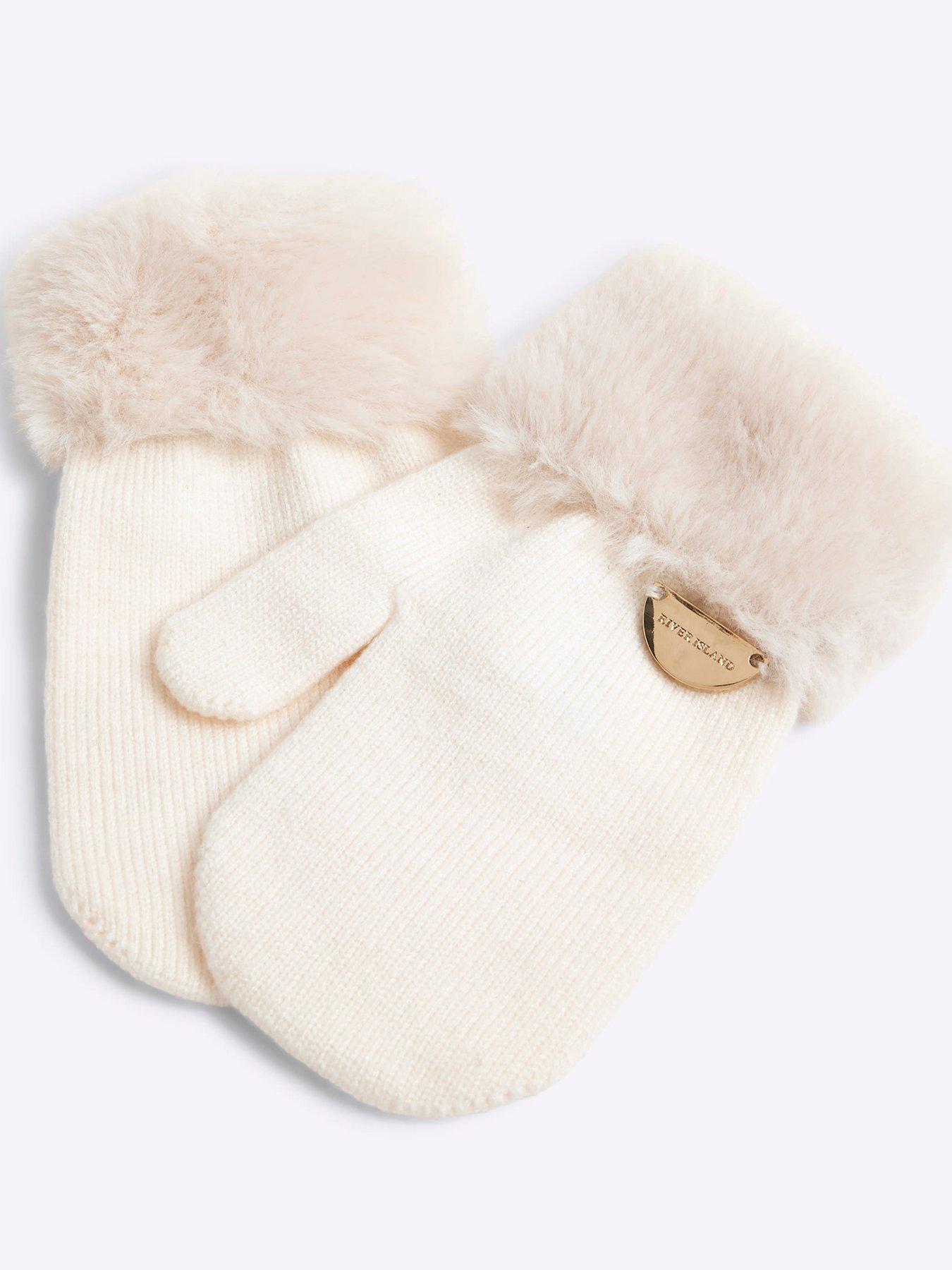 river-island-mini-mini-girl-faux-fur-cuff-mittens-creamback