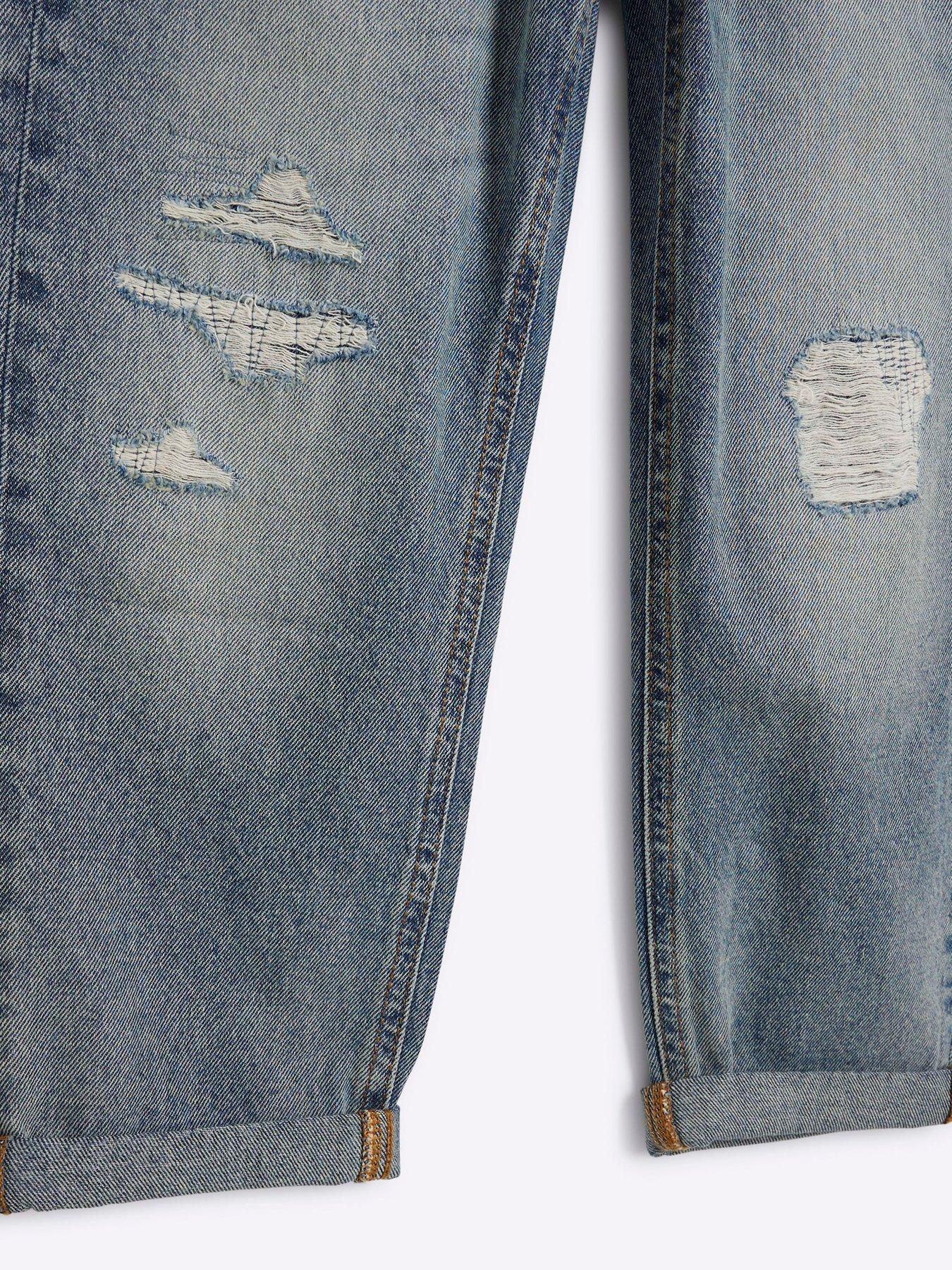 river-island-older-boy-elasticated-tapered-jeans-bluedetail