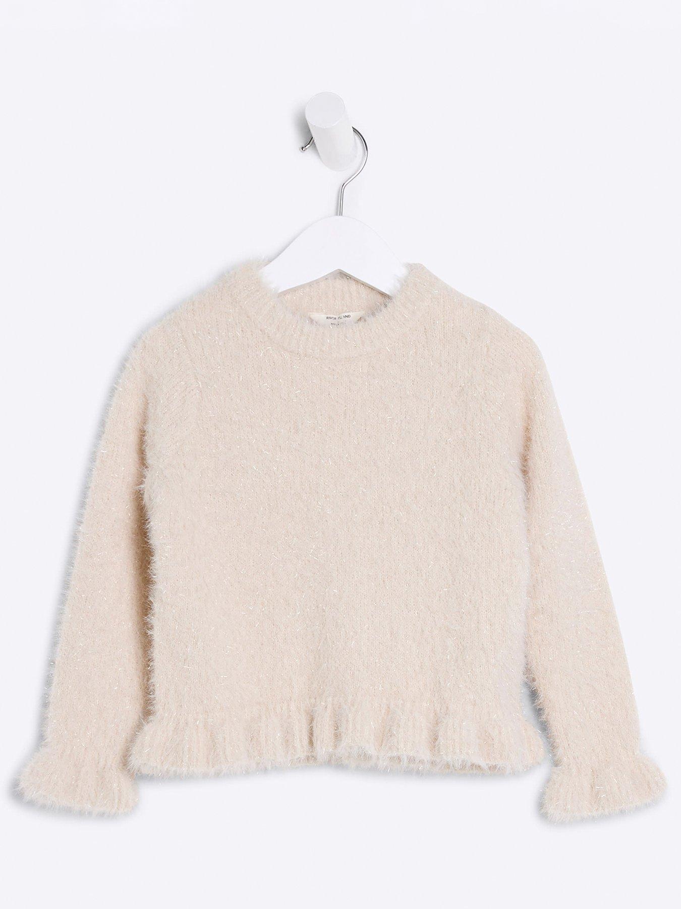 river-island-mini-tinsel-fluff-jumper-cream