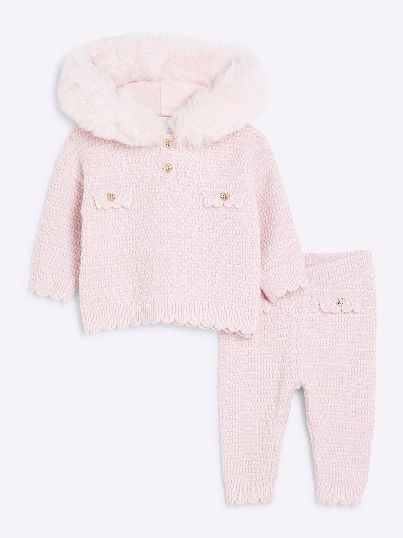 river-island-baby-baby-girl-knitted-hooded-poncho-set-pink