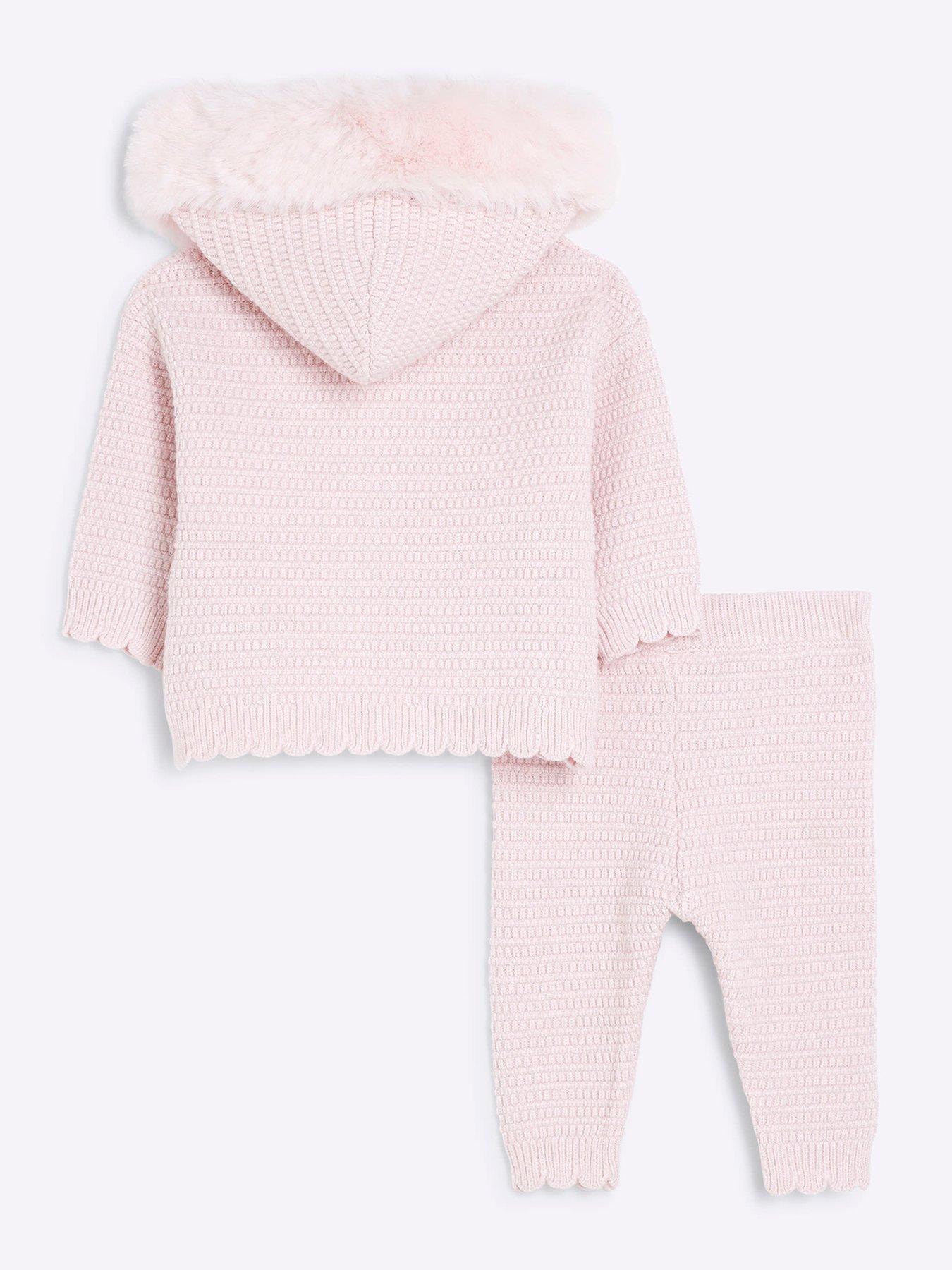 river-island-baby-baby-girl-knitted-hooded-poncho-set-pinkback