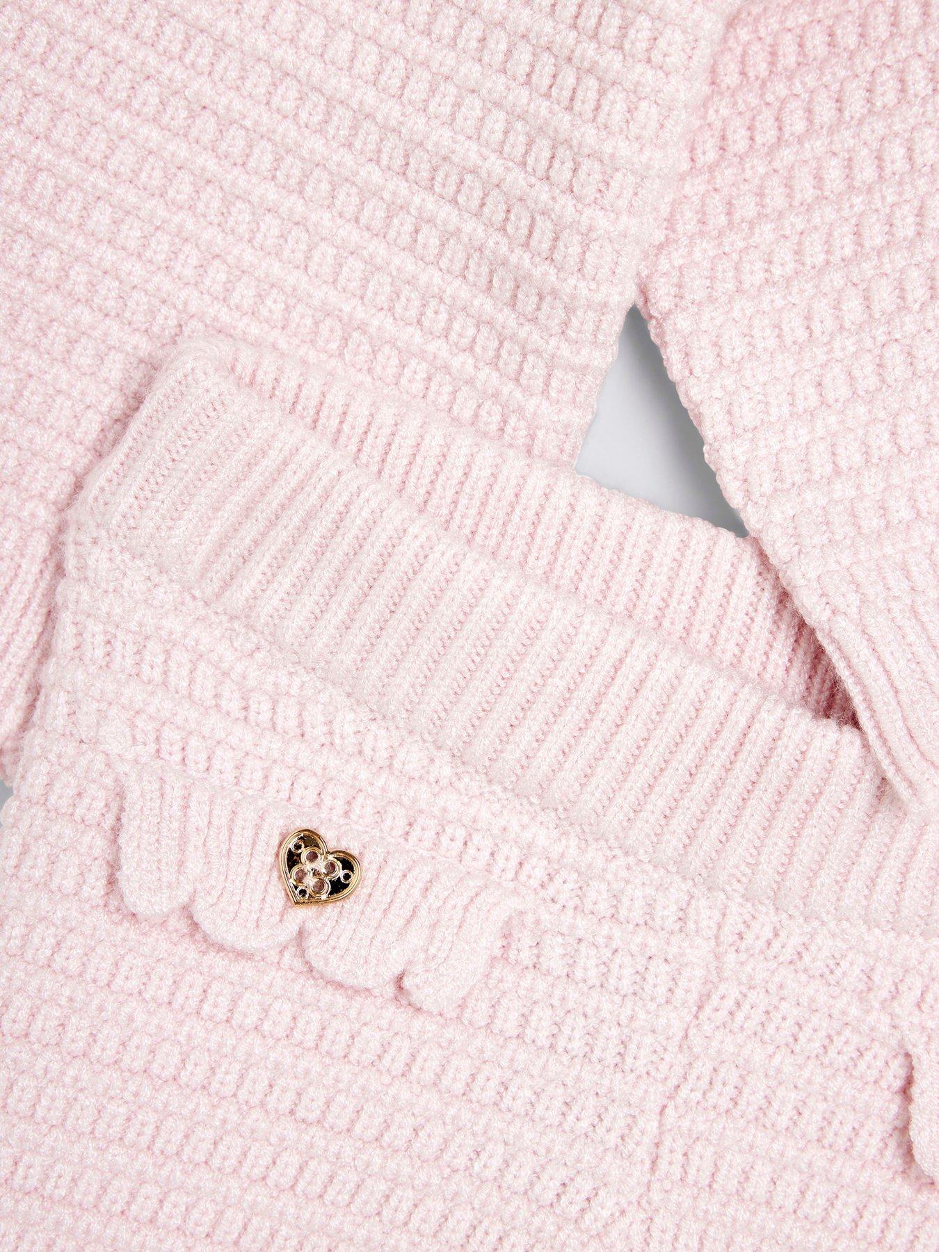 river-island-baby-baby-girl-knitted-hooded-poncho-set-pinkoutfit