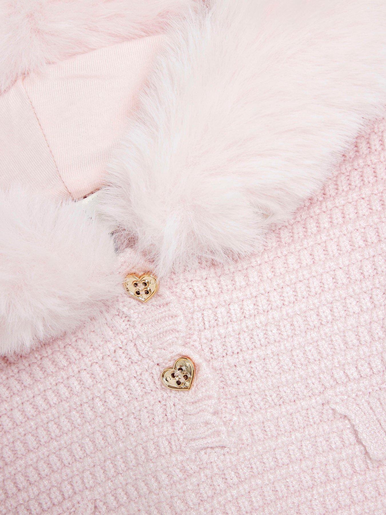 river-island-baby-baby-girl-knitted-hooded-poncho-set-pinkdetail