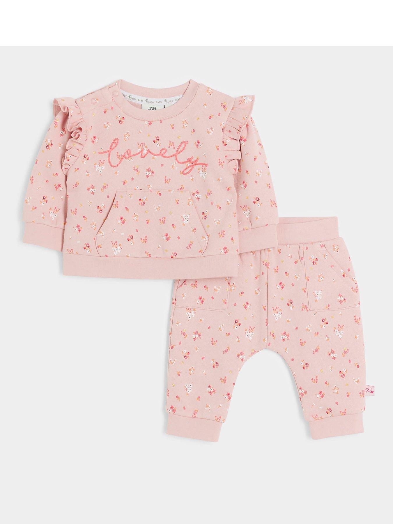 river-island-baby-baby-girl-floral-frill-sweatshirt-set-pinkfront