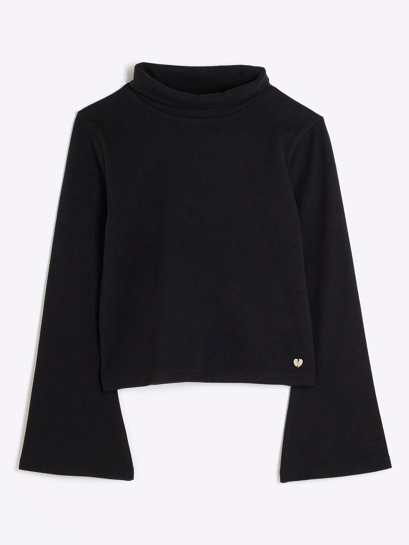 river-island-girls-roll-neck-long-sleeve-top-blackfront